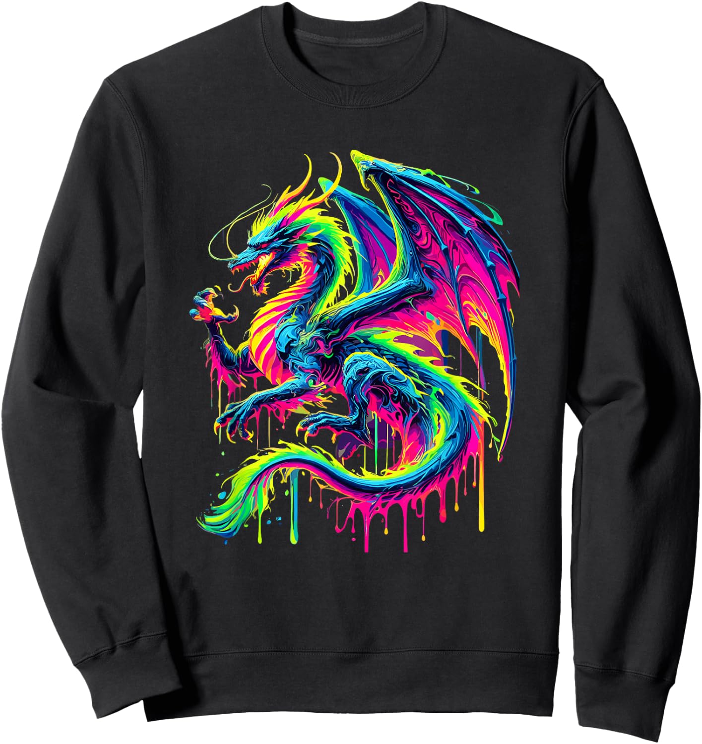 Paint Art Dragon Dragons Sweatshirt - Sweatshirt | Black