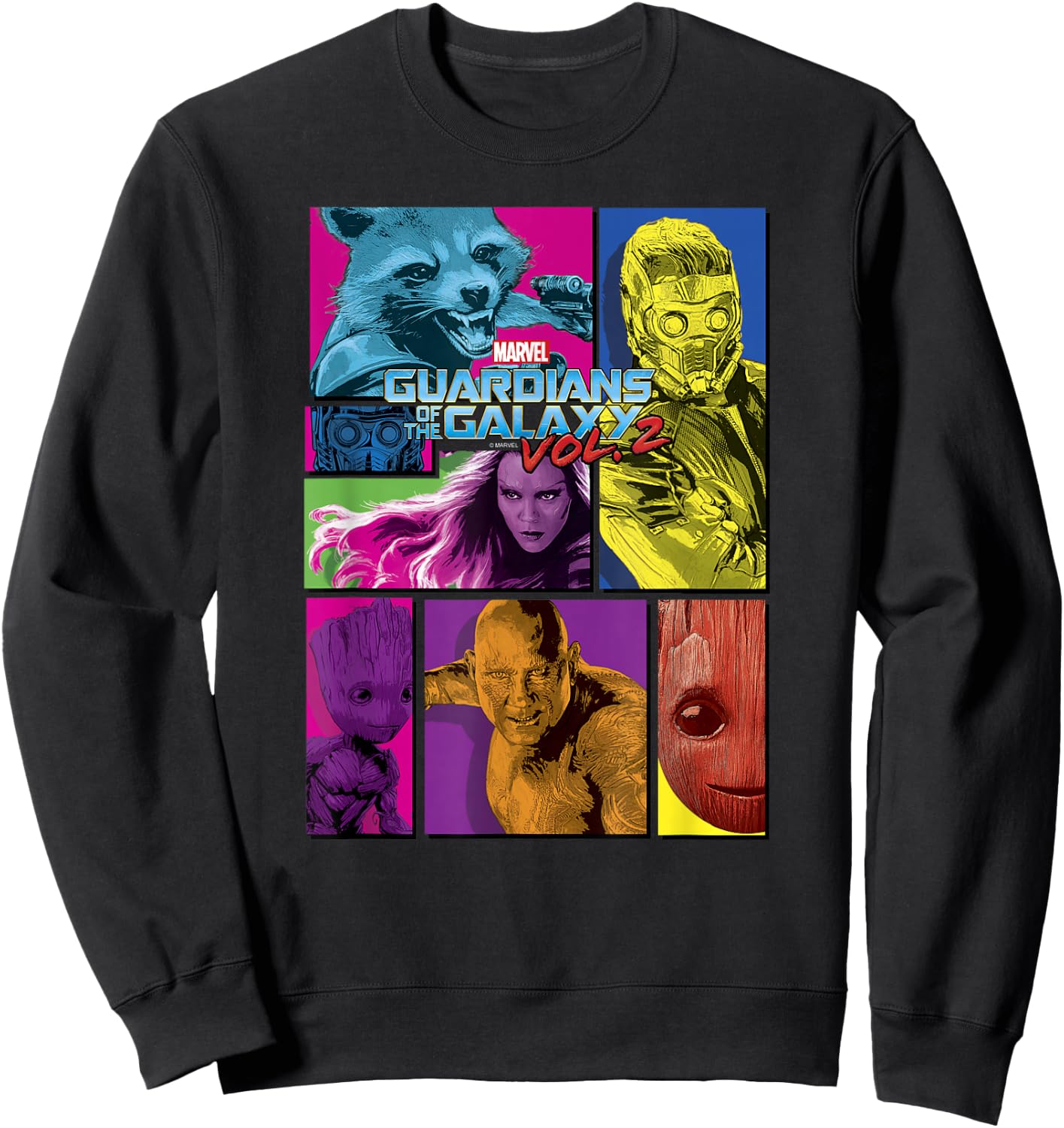 Marvel Guardians of the Galaxy Vol. 2 Group Panels Sweatshirt - Sweatshirt | Black