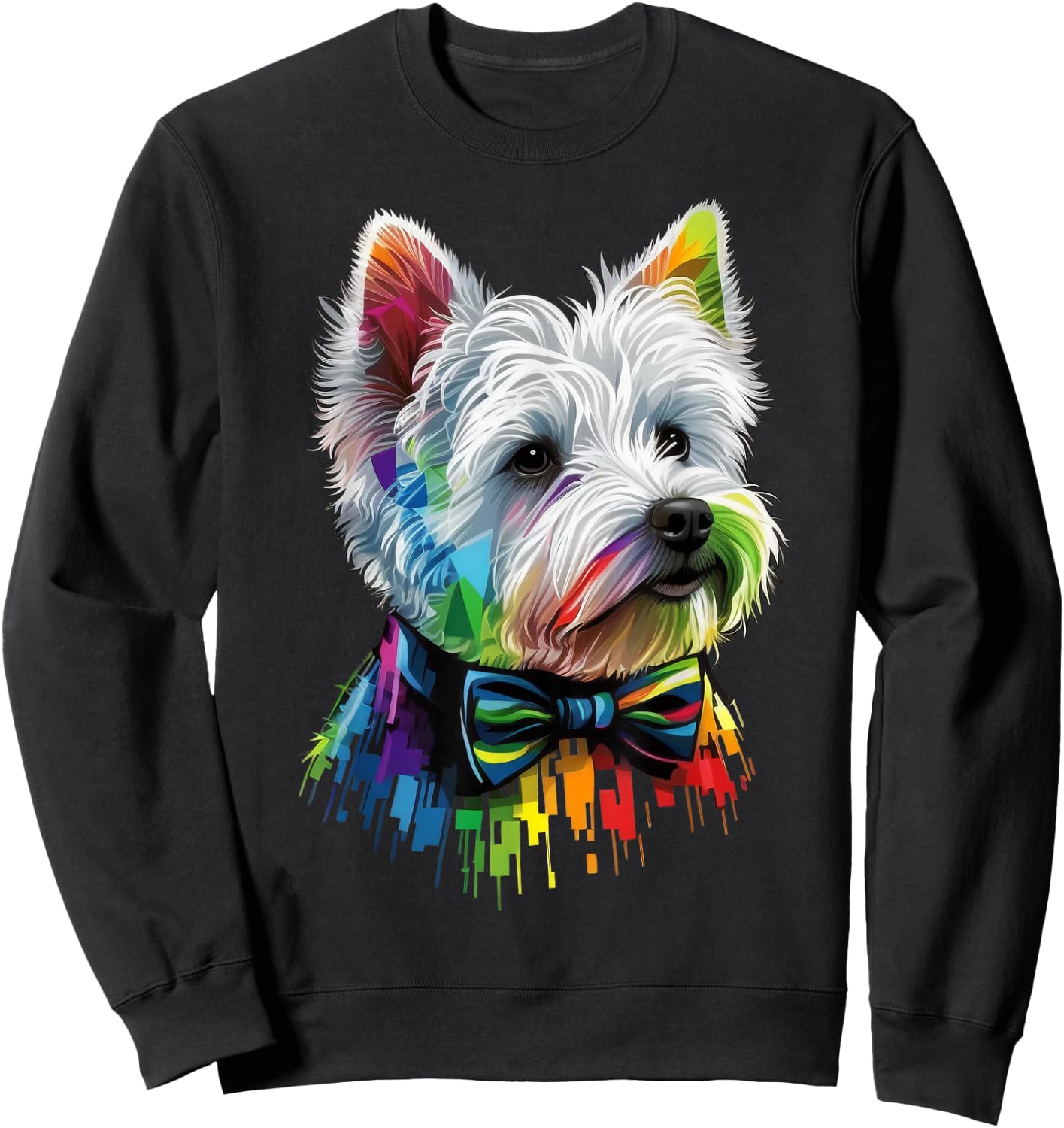 Westie Gay Pride Dog LGBT Rainbow Flag on Westie LGBTQ Men Women Kids Sweatshirt - Sweatshirt | Black