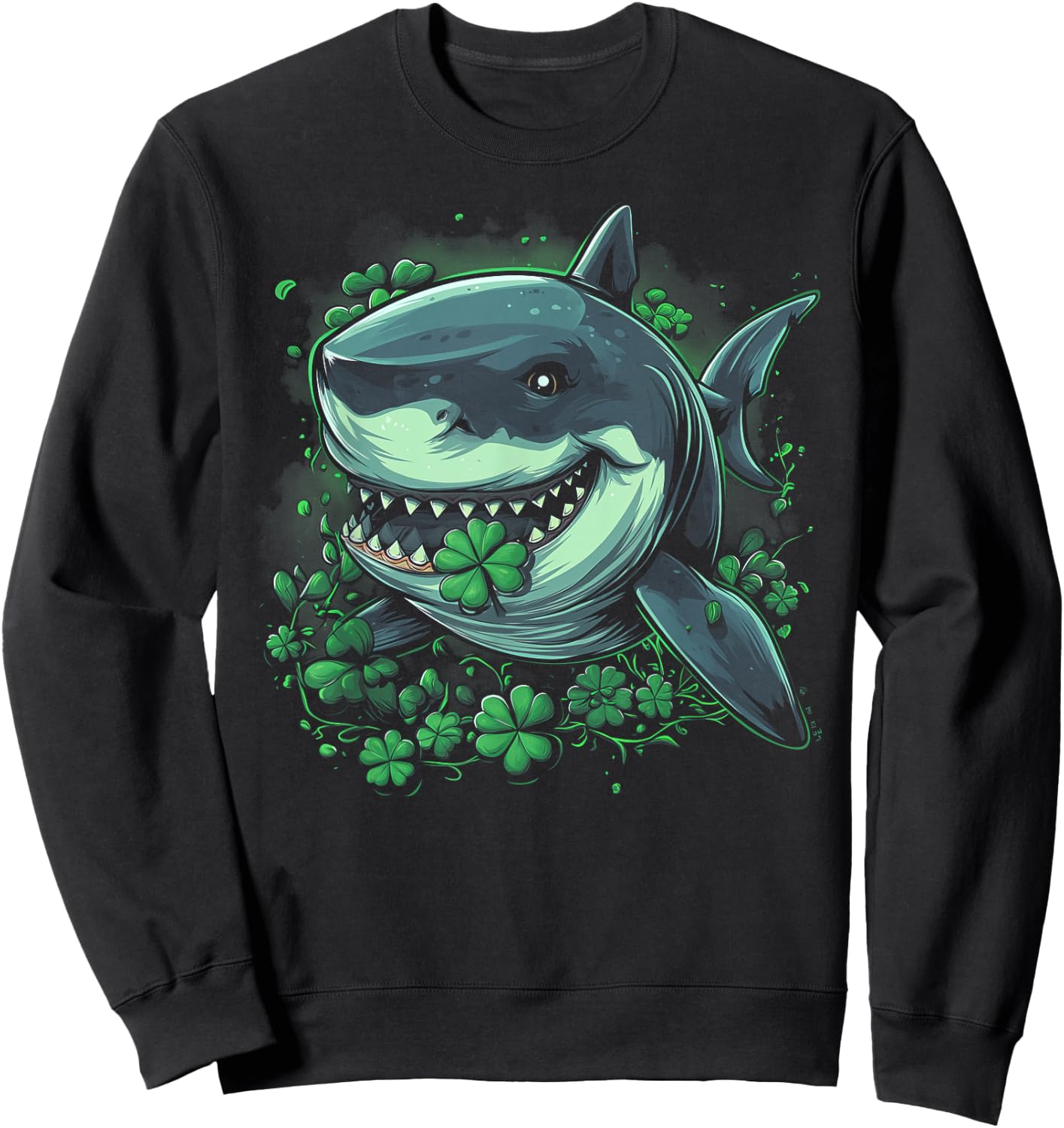 Shark - Funny Saint Paddys St. Patrick's Day Irish Ireland Sweatshirt - Sweatshirt | Black