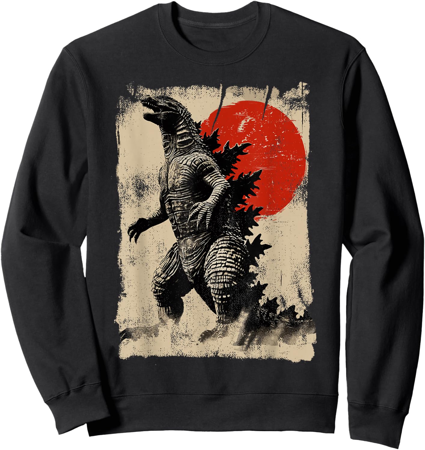 Retro Vintage Japanese Art Legendary Rare Kaiju , black Sweatshirt - Sweatshirt | Black