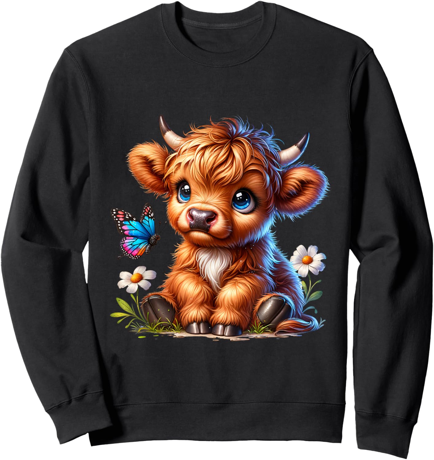 Cow, Scottish Highland Cow, Western Wear, Highland Cow Sweatshirt - Sweatshirt | Black