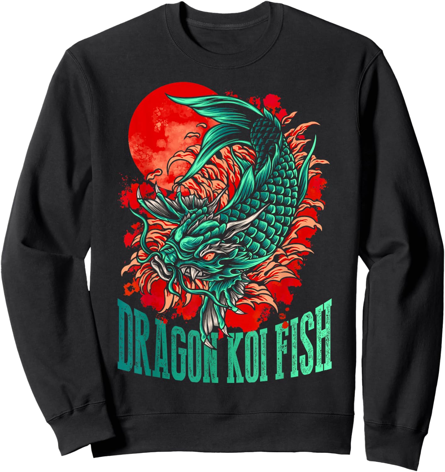 Dragon Koi Fish Sweatshirt - Sweatshirt | Black