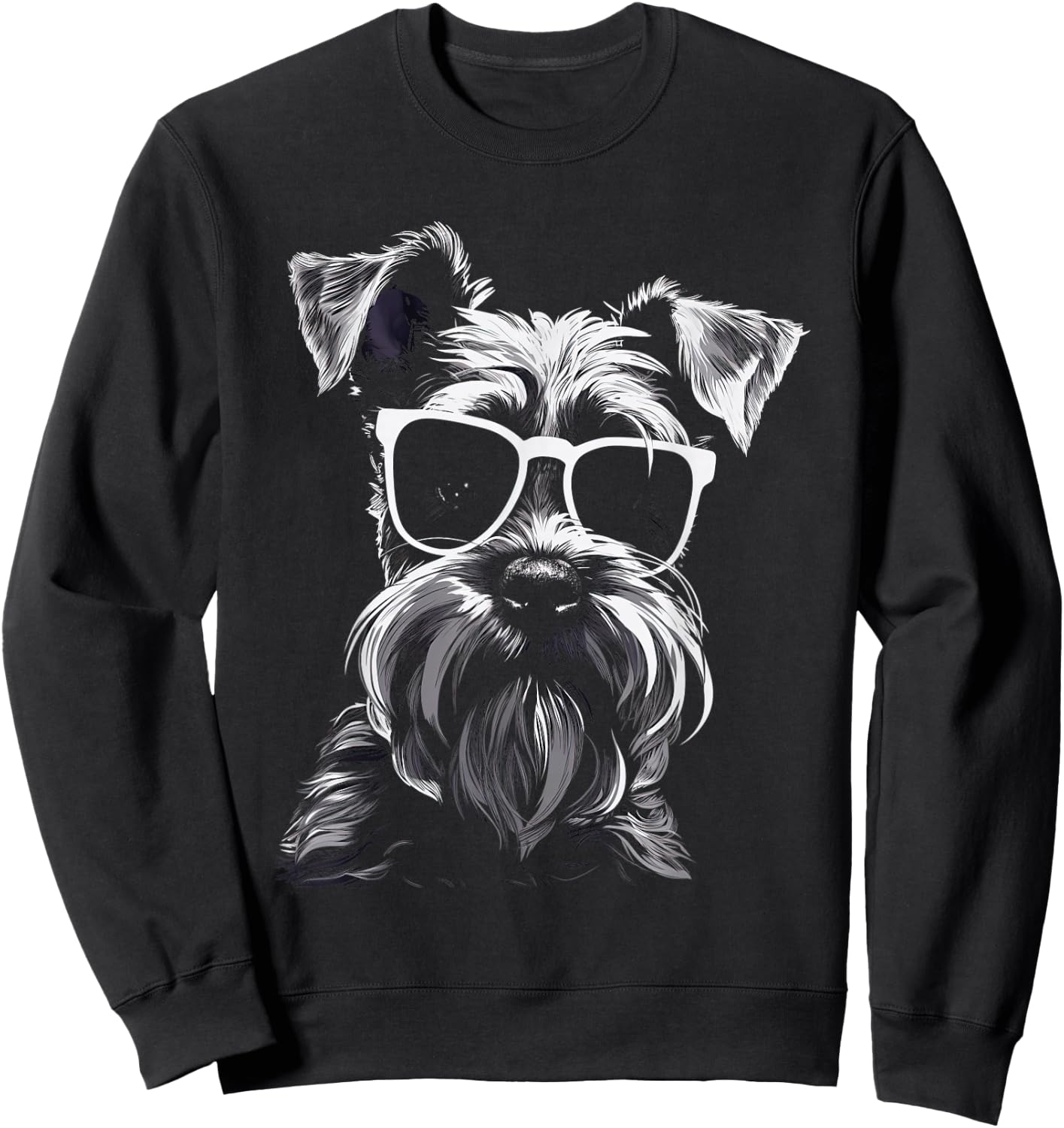 Schnauzer Dog with Sunglasses miniature dogs Sweatshirt - Sweatshirt | Black