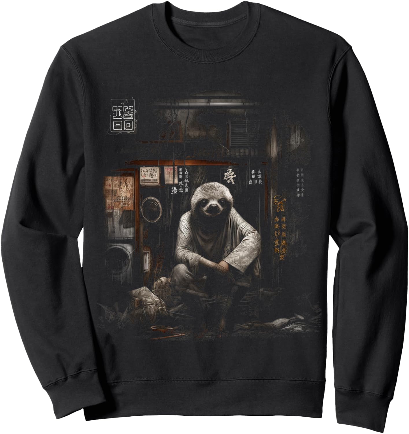 Sloth Fantasy - Animal Art Animal Motif Artwork Sloth Sweatshirt - Sweatshirt | Black