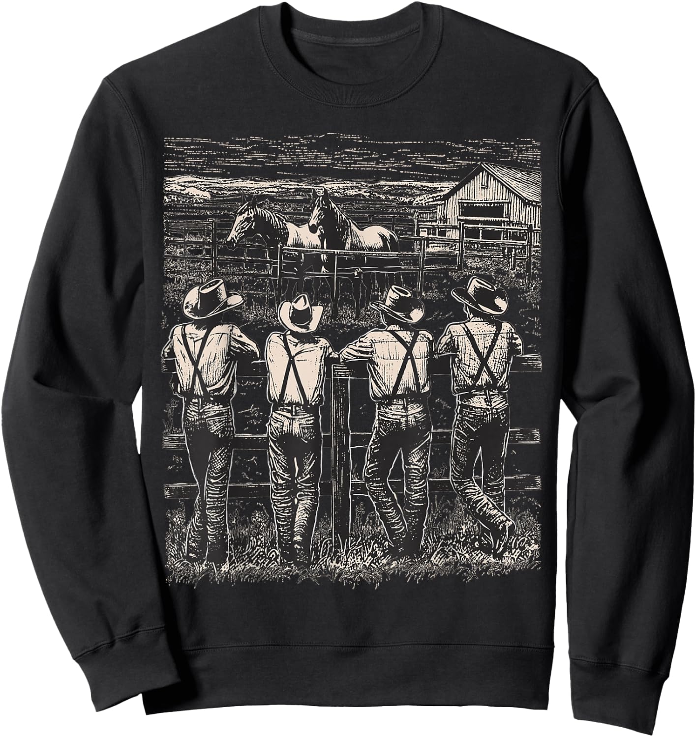 Western Cowboy Howdy Rodeo Team Southern Vintage Herren & Damen Sweatshirt - Sweatshirt | Black