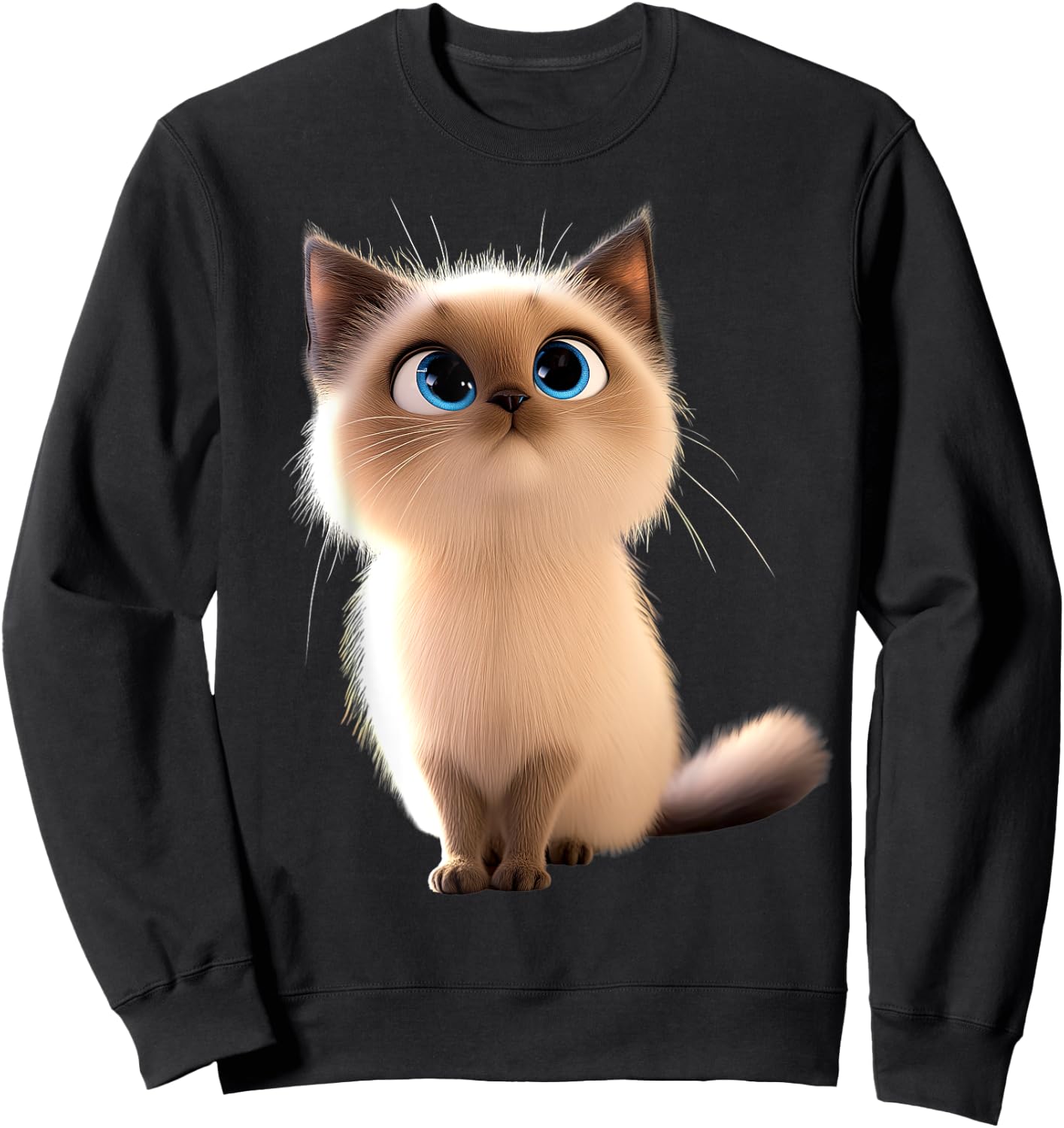 Burma Sacred Cat Burmese Cat Sweet Burma Cats , Black, S Sweatshirt - Sweatshirt | Black