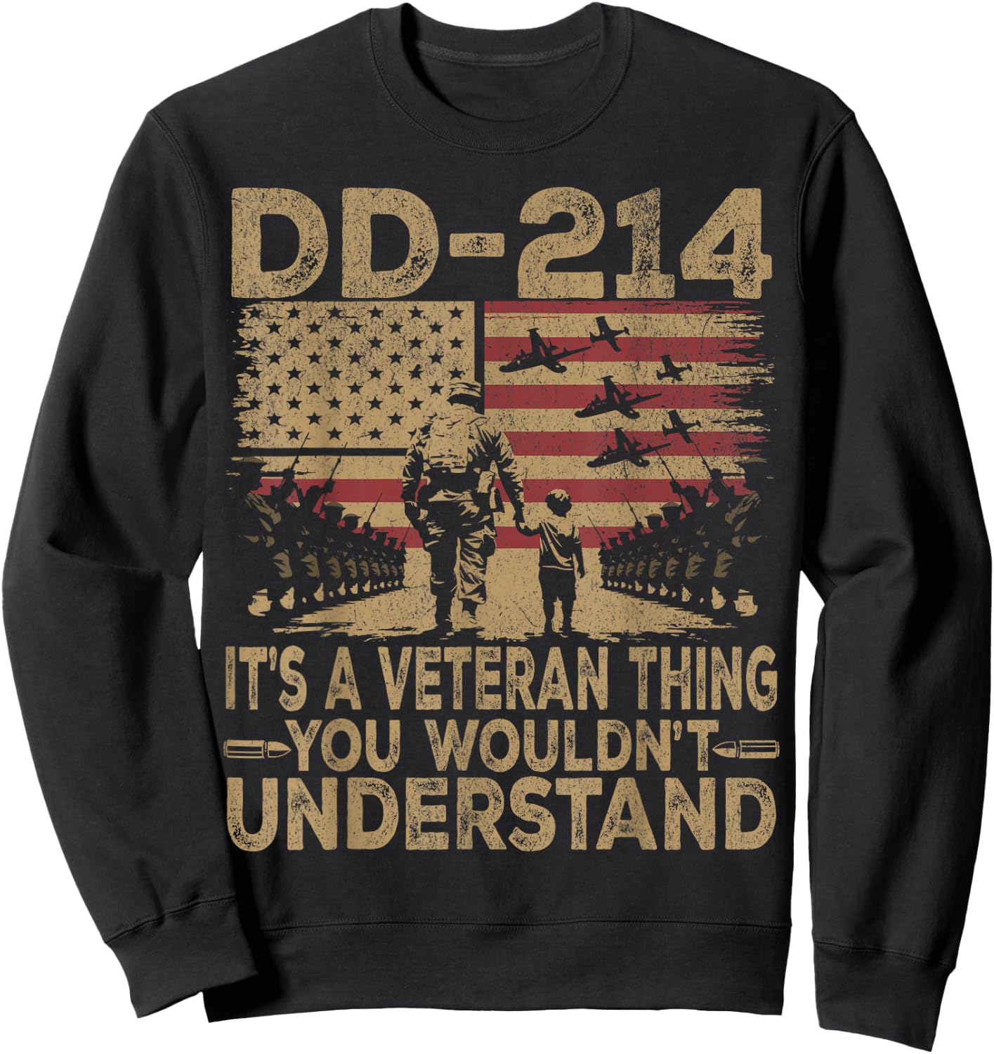 DD-214 It's A Veteran Thing You Wouldn't Understand Memorial Sweatshirt - Sweatshirt | Black