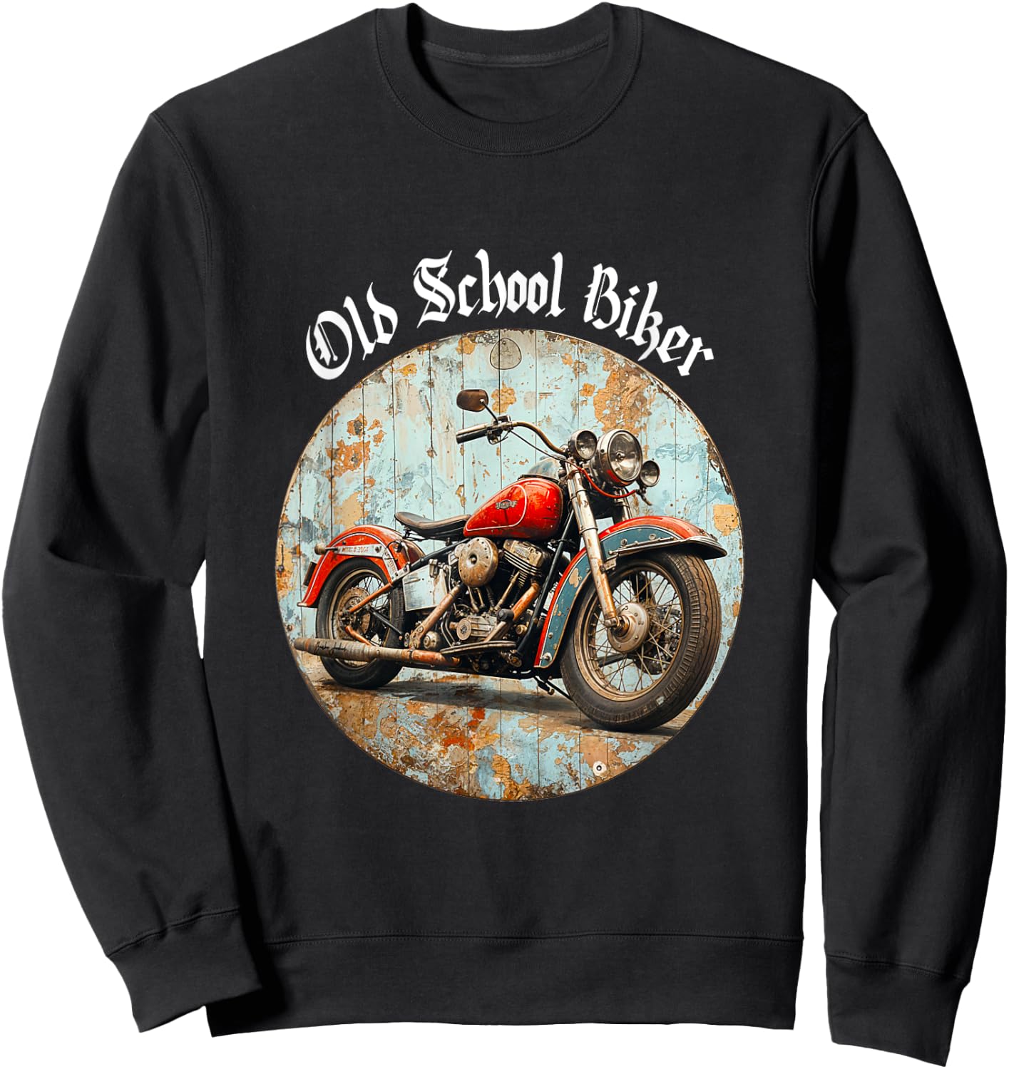 Old School Biker Motorcycle Biker Gift , Black, S Sweatshirt - Sweatshirt | Black