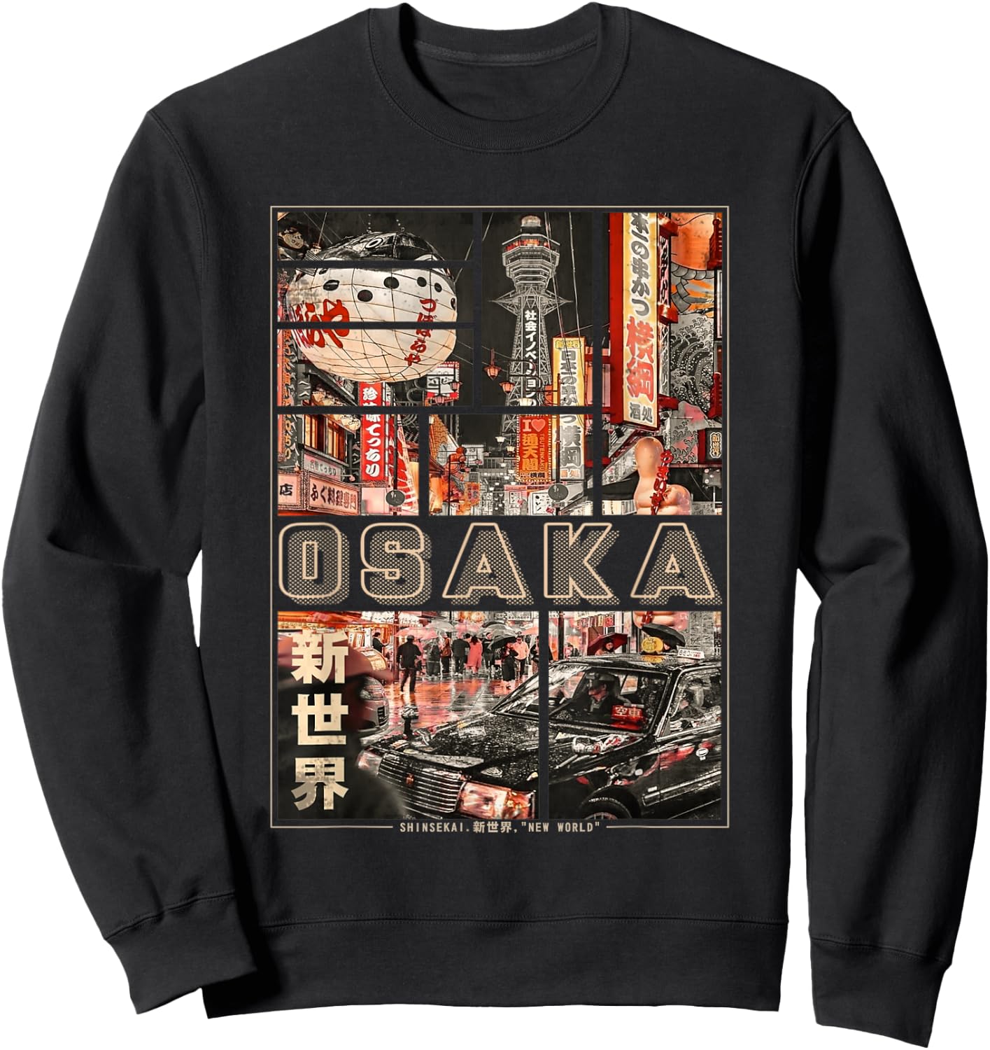 Japan Osaka Vaporwave in Japanese Retro Vibes Aesthetic Sweatshirt - Sweatshirt | Black