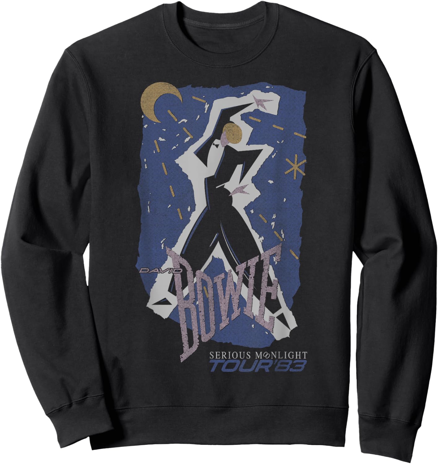 David Bowie - Serious Moonlight Tour 1983 , Black Sweatshirt - Sweatshirt | Black