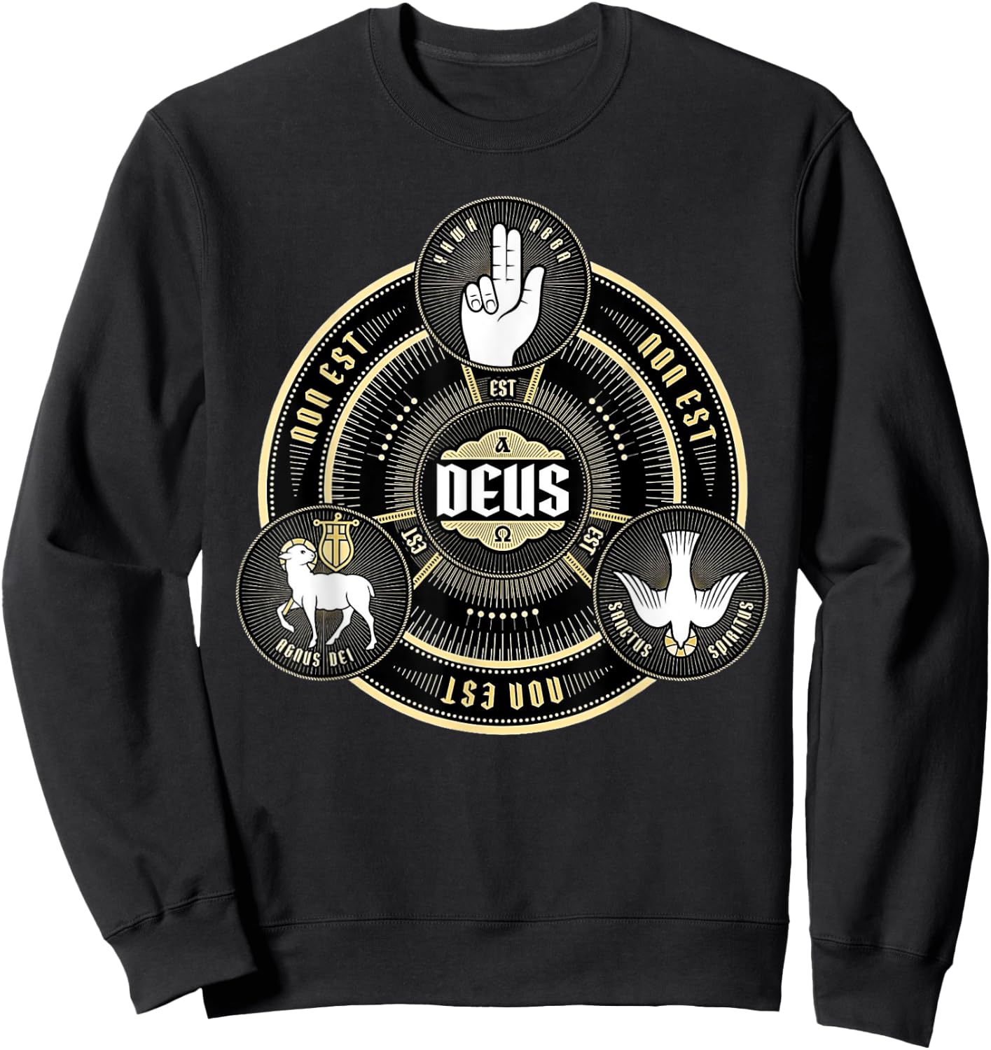 Holy Trinity Father Son and Holy Spirit Catholic Sweatshirt - Sweatshirt | Black