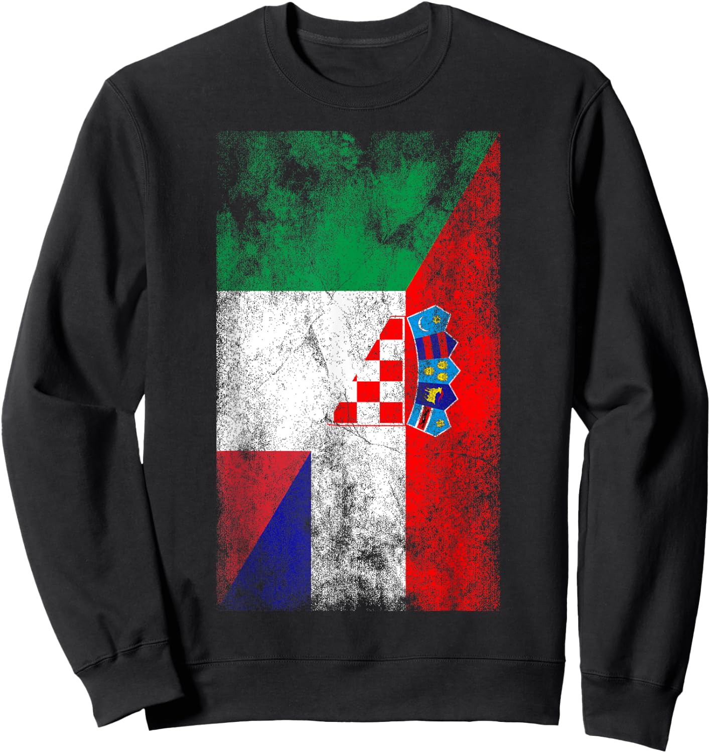 Italy Croatia Flags - Italian Croatian Sweatshirt - Sweatshirt | Black