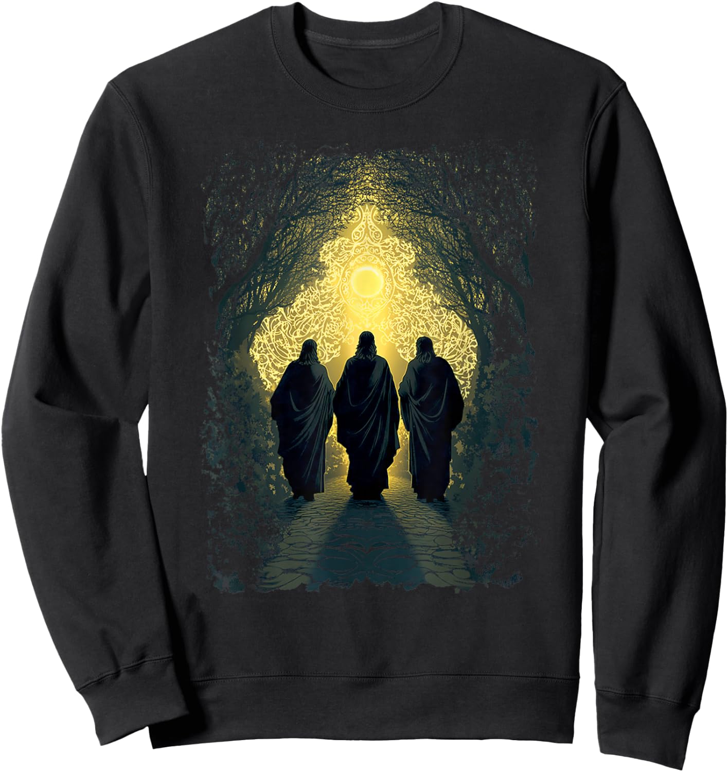 Sacred Christian Easter - The Road to Emmaus, Happy Easter Sweatshirt - Sweatshirt | Black