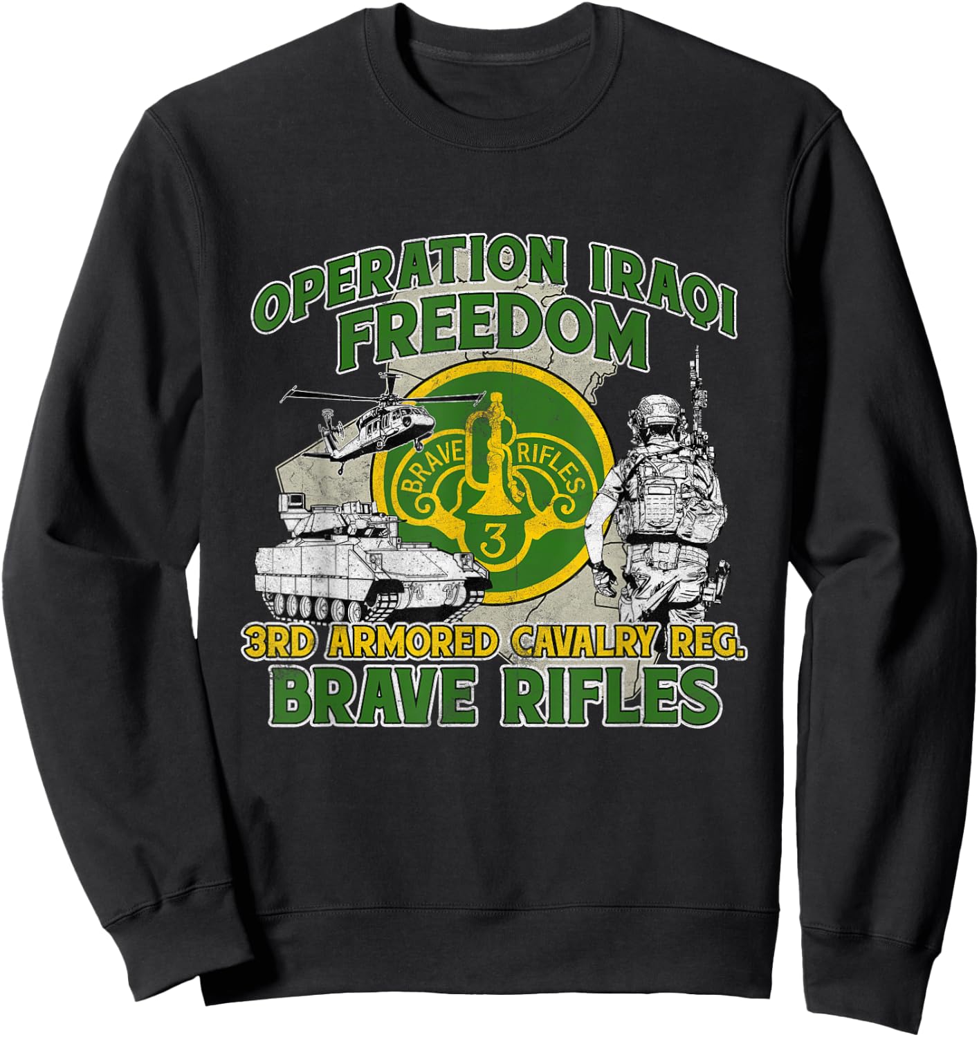 3rd Armored Cavalry Regiment Operation Iraqi Freedom OIF Sweatshirt - Sweatshirt | Black