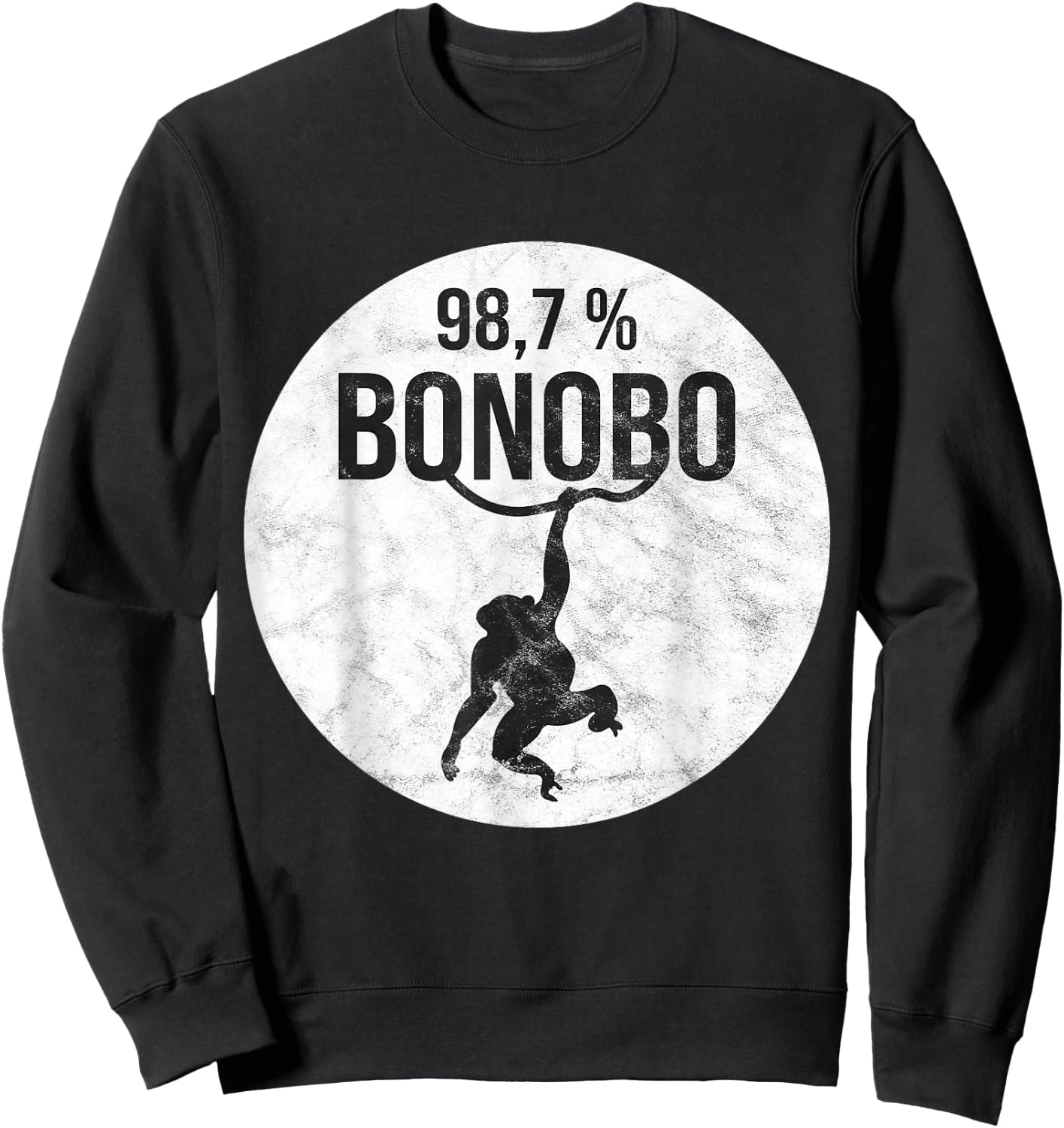 Funny Monkey with Chimpanzee Bonobo DNA Sweatshirt - Sweatshirt | Black