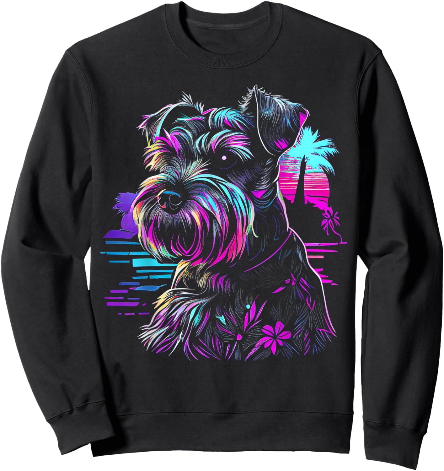 Miniature Schnauzer dog art Miniature Schnauzer Sweatshirt - Sweatshirt | Black