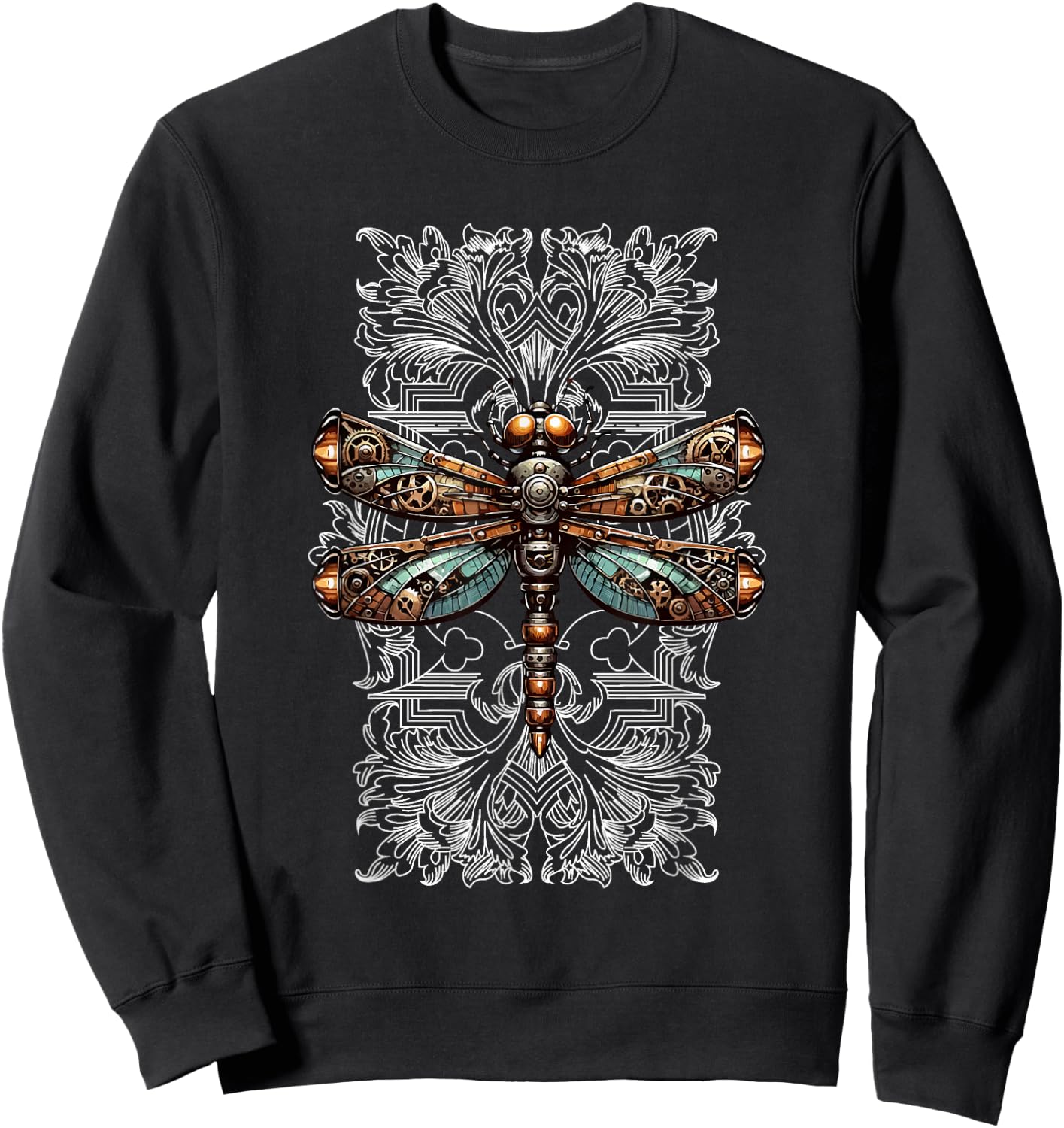 Steam Punk Dragonfly Mechanical Victorian Steampunk Lover Sweatshirt - Sweatshirt | Black