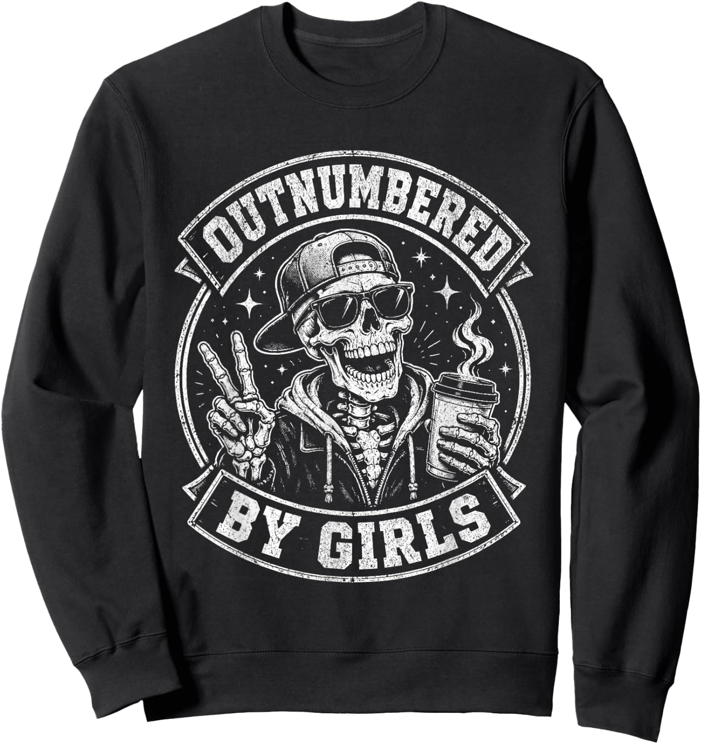 Outnumbered Girl Dad Sweatshirt - Sweatshirt | Black