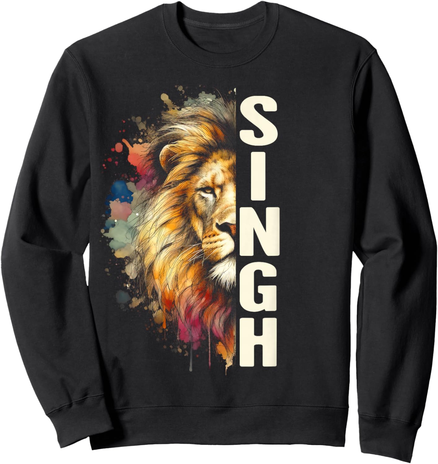 Lion Punjabi Pride Religious Sikh Faith Indian Singh Is King Sweatshirt - Sweatshirt | Black