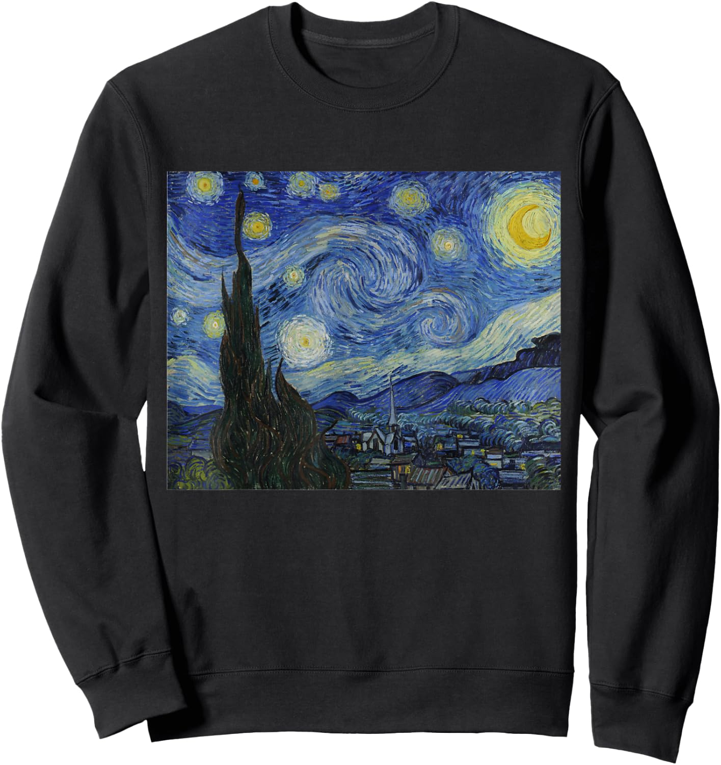 Starry Night by Vincent van Gogh | Famous Painting Sweatshirt - Sweatshirt | Black