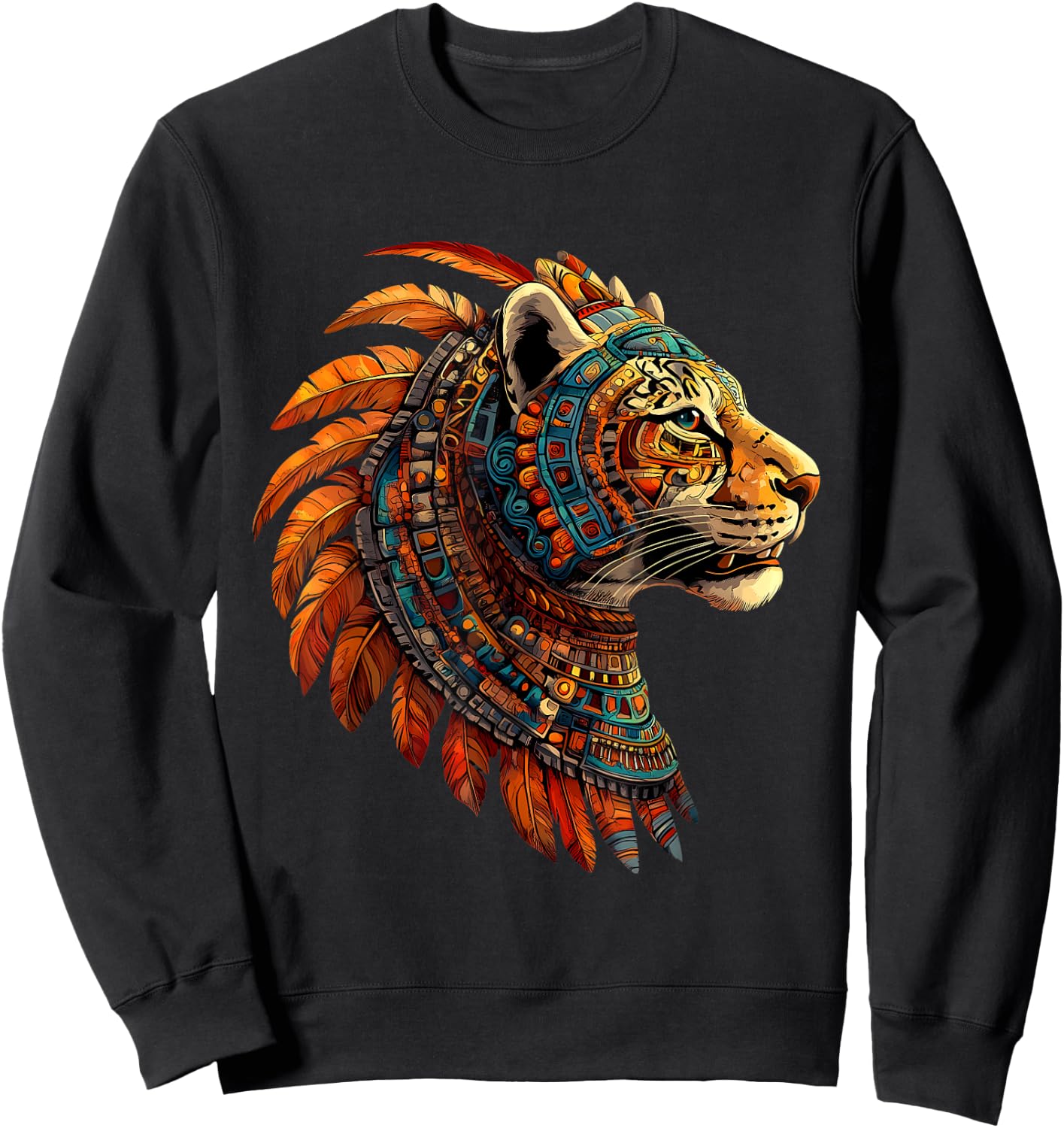Aztec Jaguar Native Mexican Pride Mayan Mexican Mythology Sweatshirt - Sweatshirt | Black