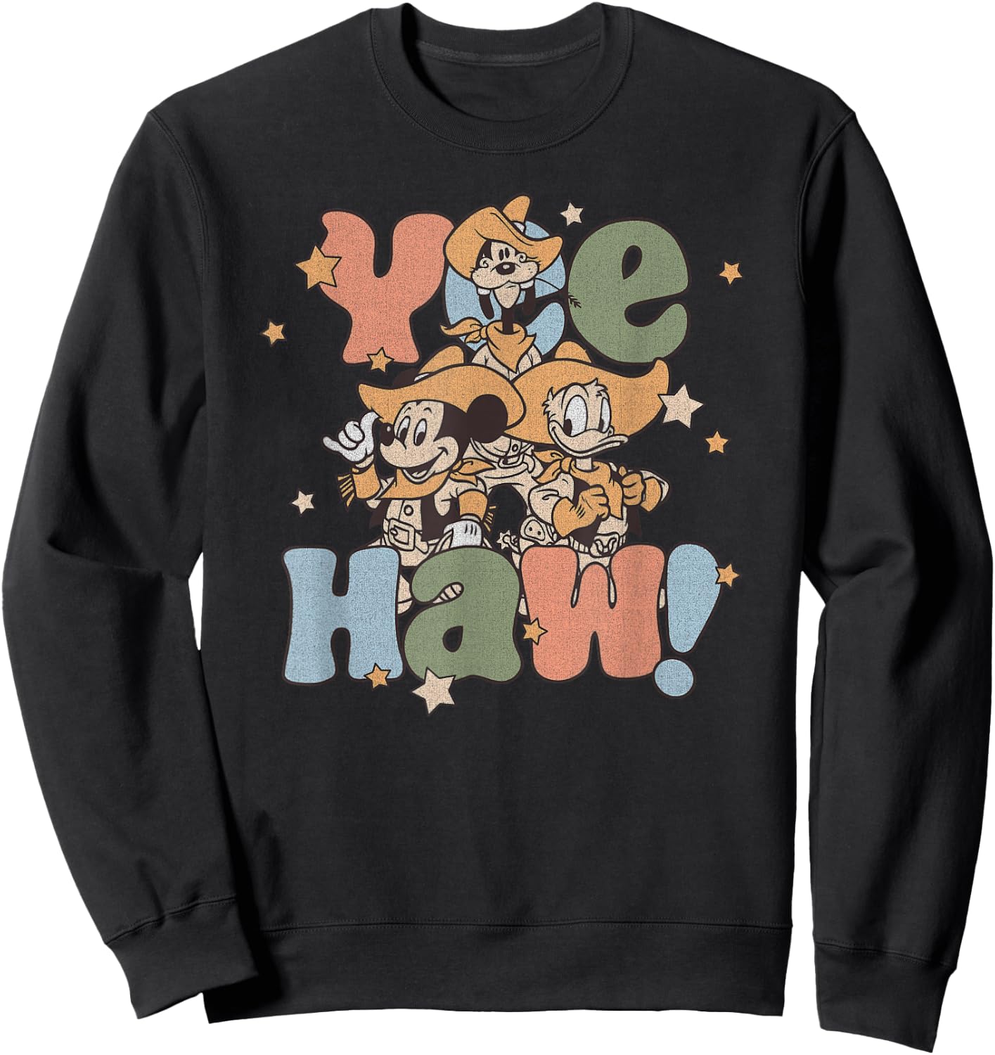 Disney Mickey & Friends 4th Of July Yee Haw! Group Shot Sweatshirt - Sweatshirt | Black
