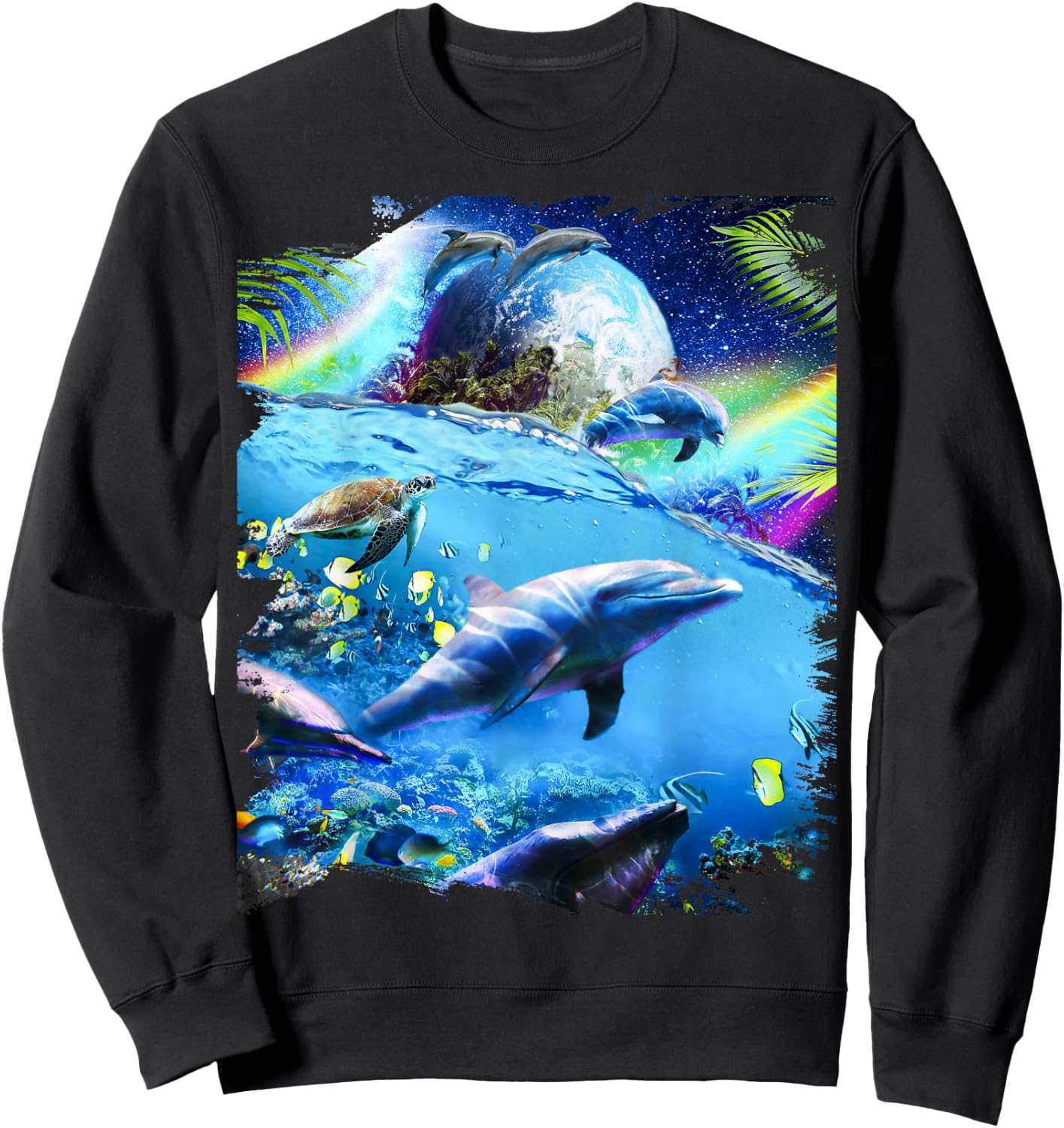 Galaxy Dolphin - Dolphins in Space Sweatshirt - Sweatshirt | Black
