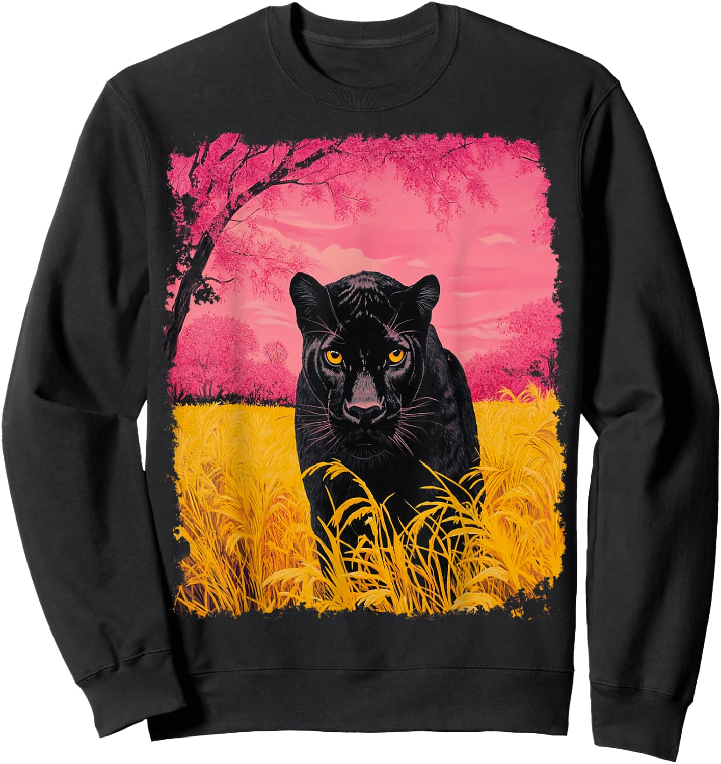 Pink Tops Panther Black Sweatshirt - Sweatshirt | Black
