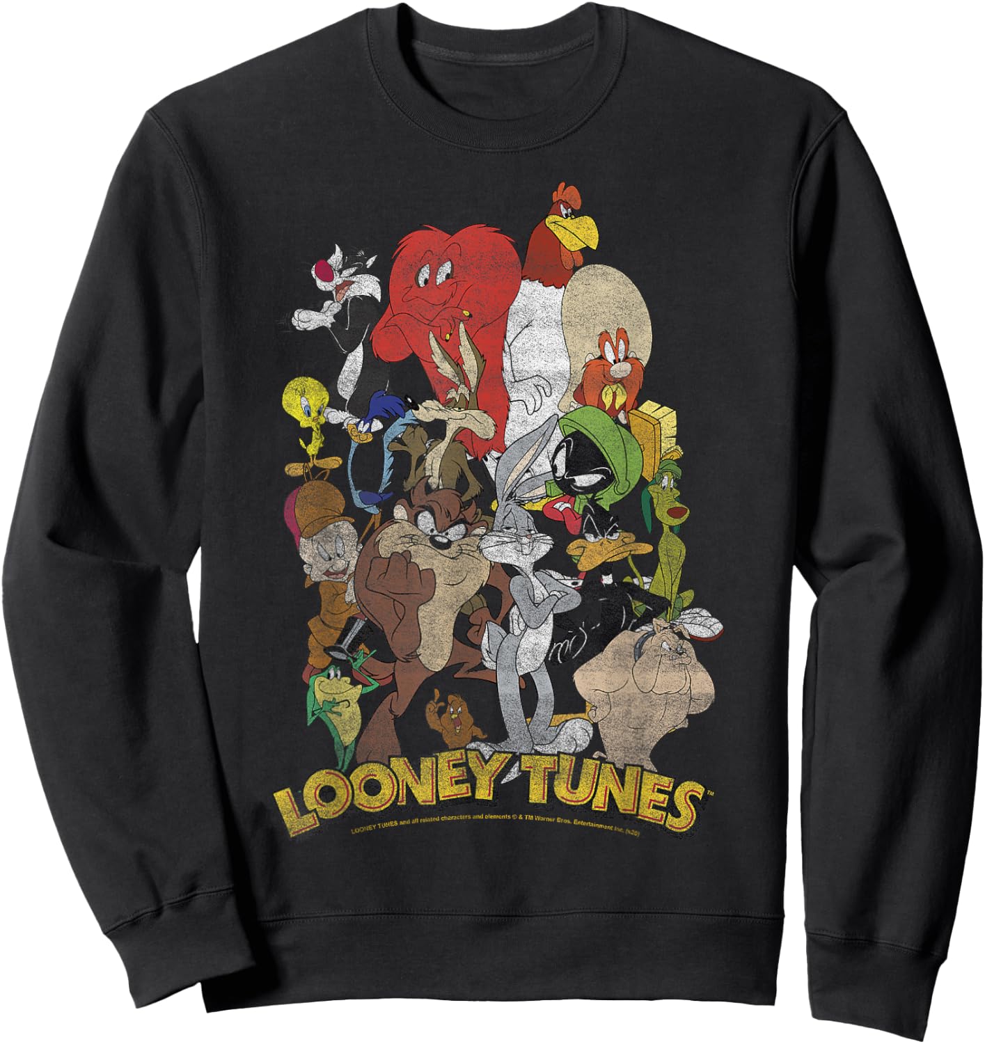 Looney Tunes Character Stack Group Shot Sweatshirt - Sweatshirt | Black