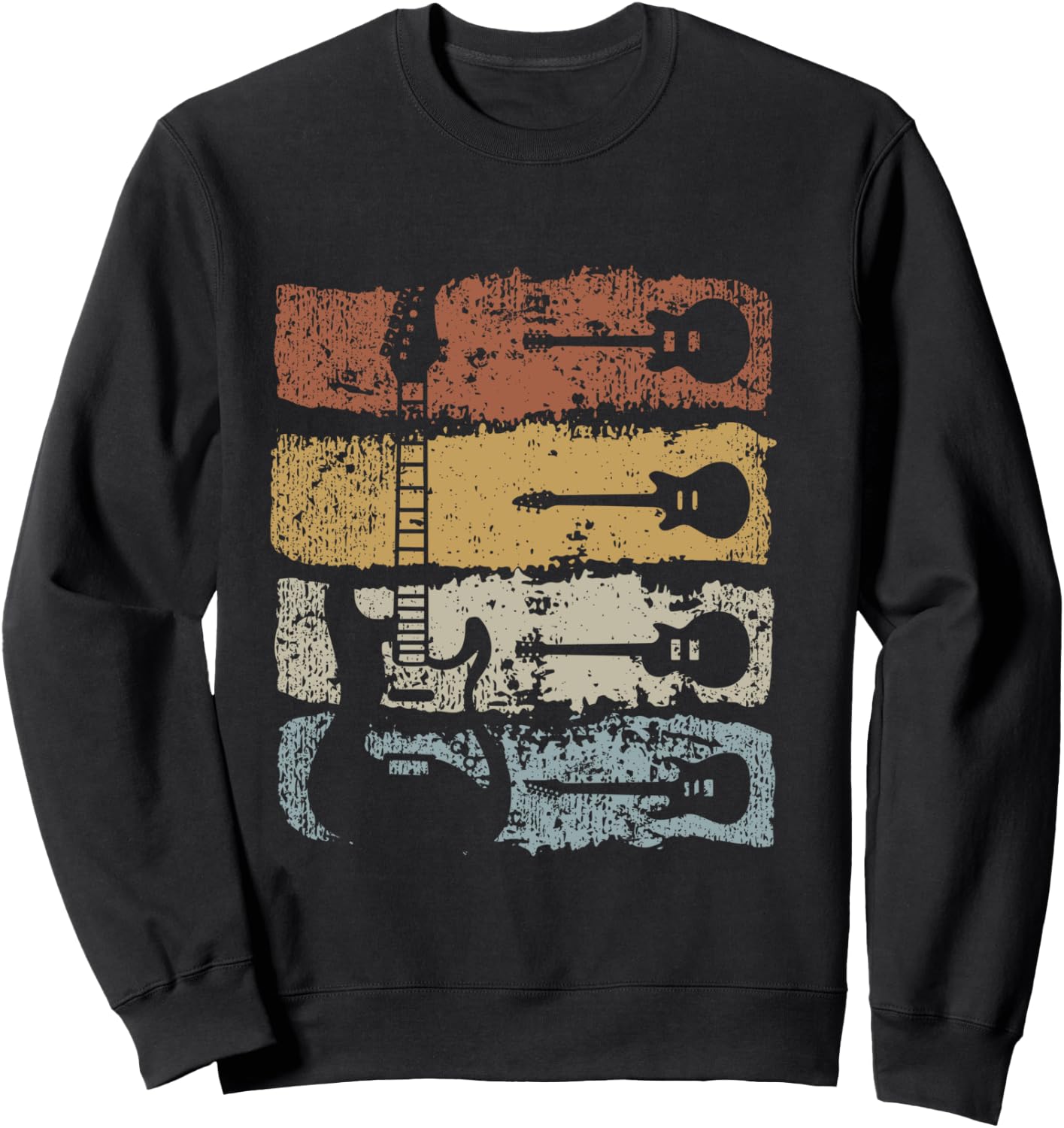 Guitar Player Rock Music Retro Guitar Shirt, black Sweatshirt - Sweatshirt | Black
