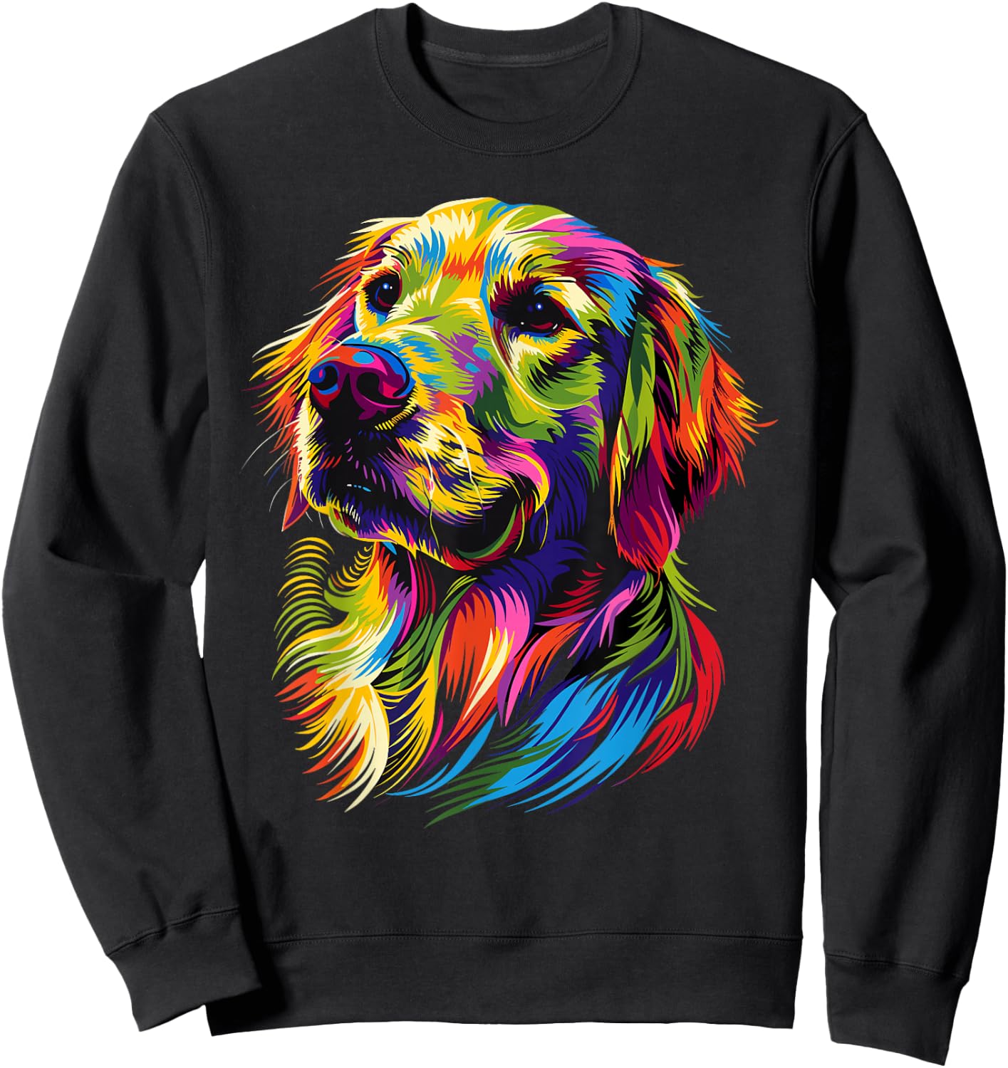 Golden Retriever Dog Colourful Pop Art Dog Lovers , black Sweatshirt - Sweatshirt | Black