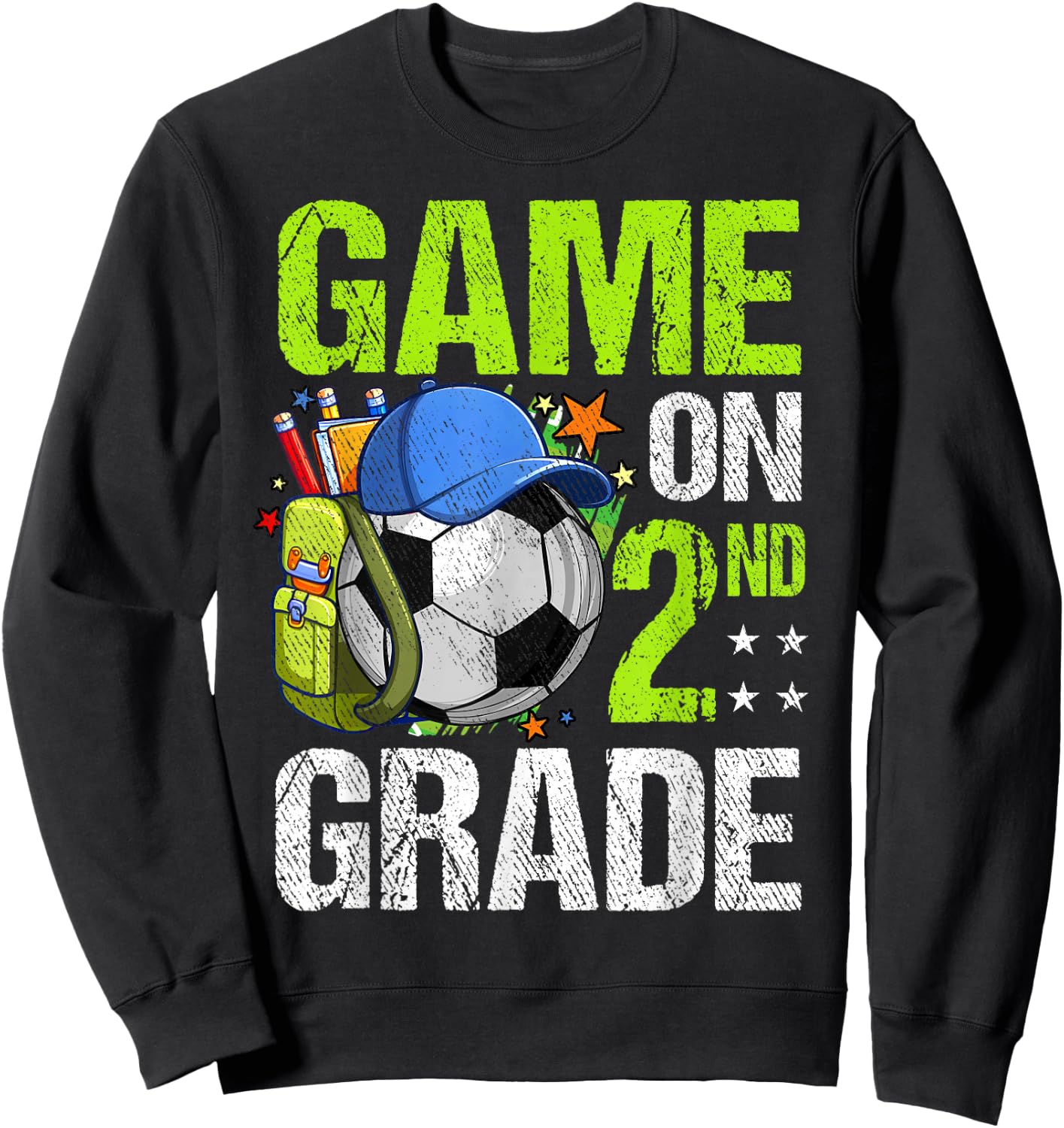 Game On 2nd Grade Soccer Back To School Boy Girl Kids Gift Sweatshirt - Sweatshirt | Black