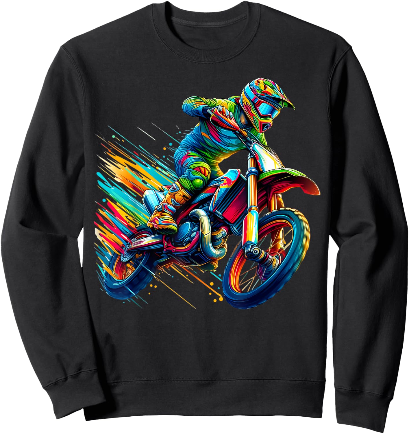 Motocross Enduro Supermoto Bike Dirt Biker Kids Boys , black Sweatshirt - Sweatshirt | Black