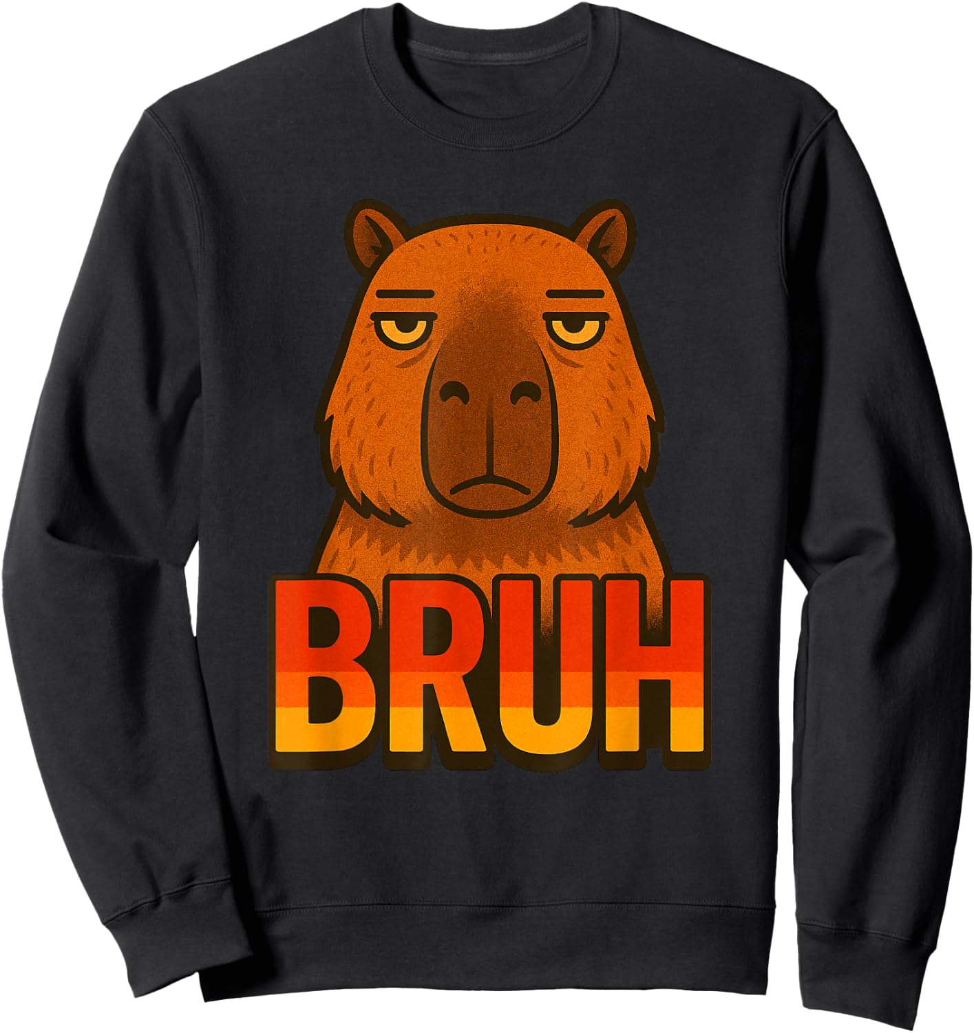 Funny Capybara Bruh Zoo Day Boys Girls Kids Sweatshirt - Sweatshirt | Black