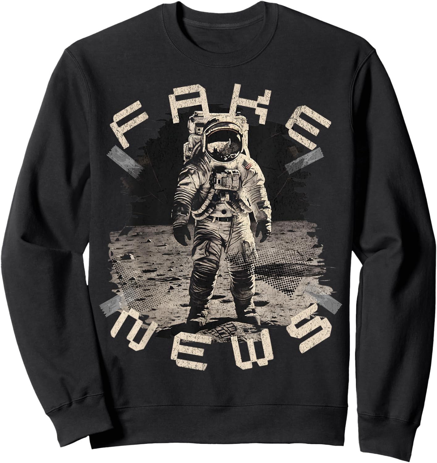 Moon Landing Hoax Apollo 11 Conspiracy Theory Fake News Sweatshirt - Sweatshirt | Black