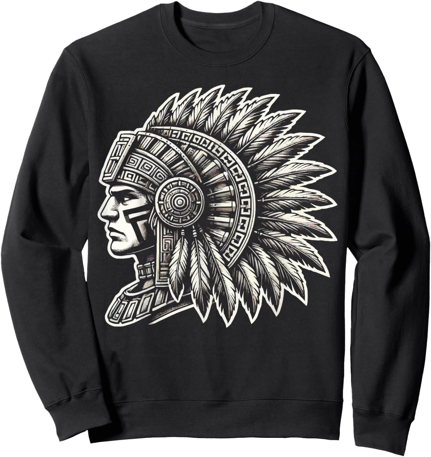 Aztec Warrior Mayan Indigenous Mexican Aztec Jaguar Sweatshirt - Sweatshirt | Black