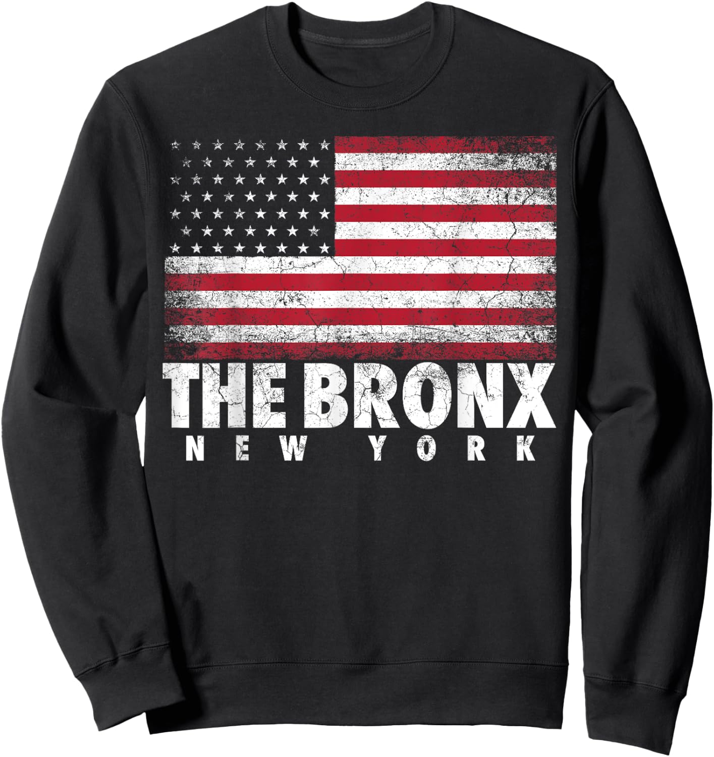 4th of July Gift The Bronx New York NY American Flag USA Kids Men Sweatshirt - Sweatshirt | Black