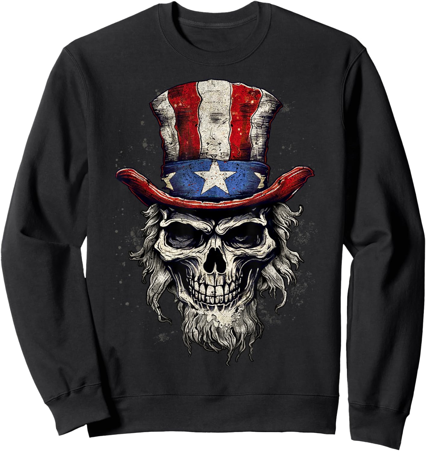 Uncle Sam Skull Sweatshirt - Sweatshirt | Black
