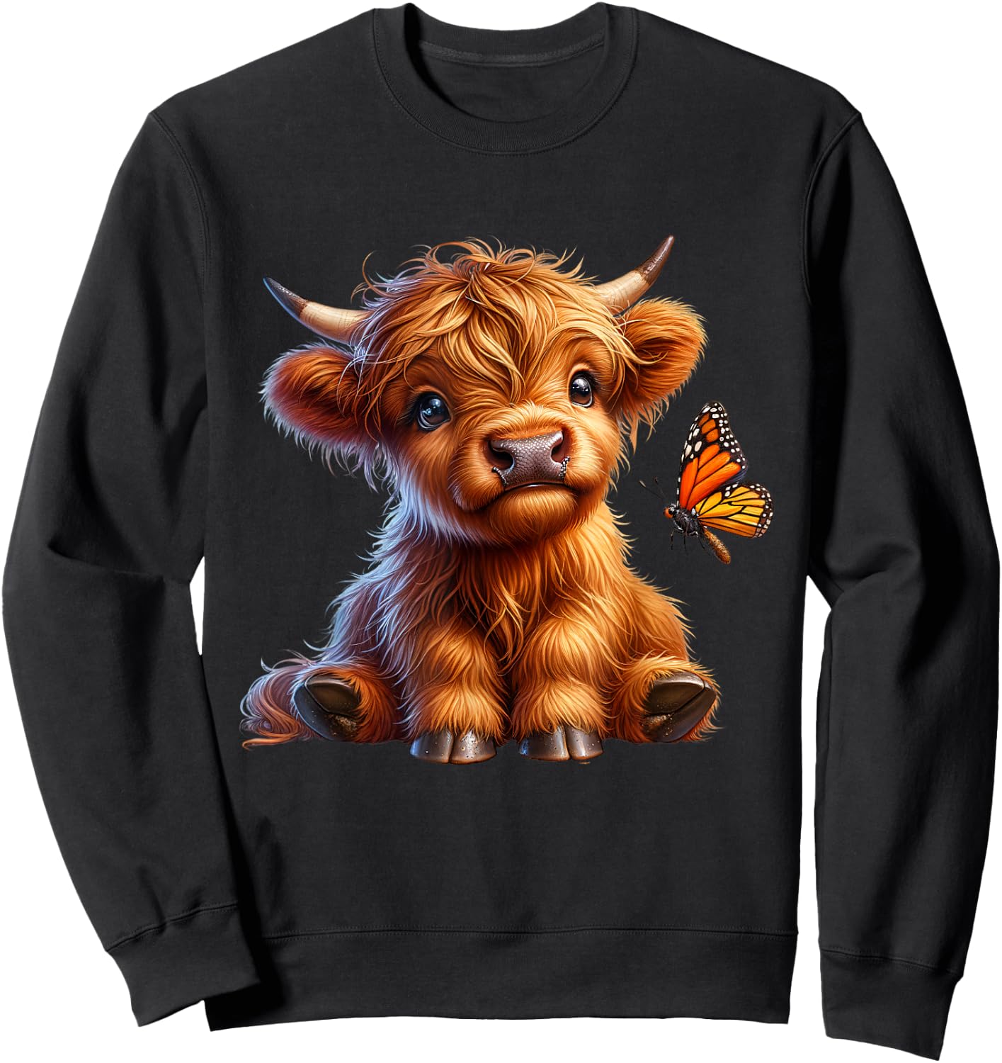 Cow, Highland Cow, Cow Costume, Highland Cow , black Sweatshirt - Sweatshirt | Black