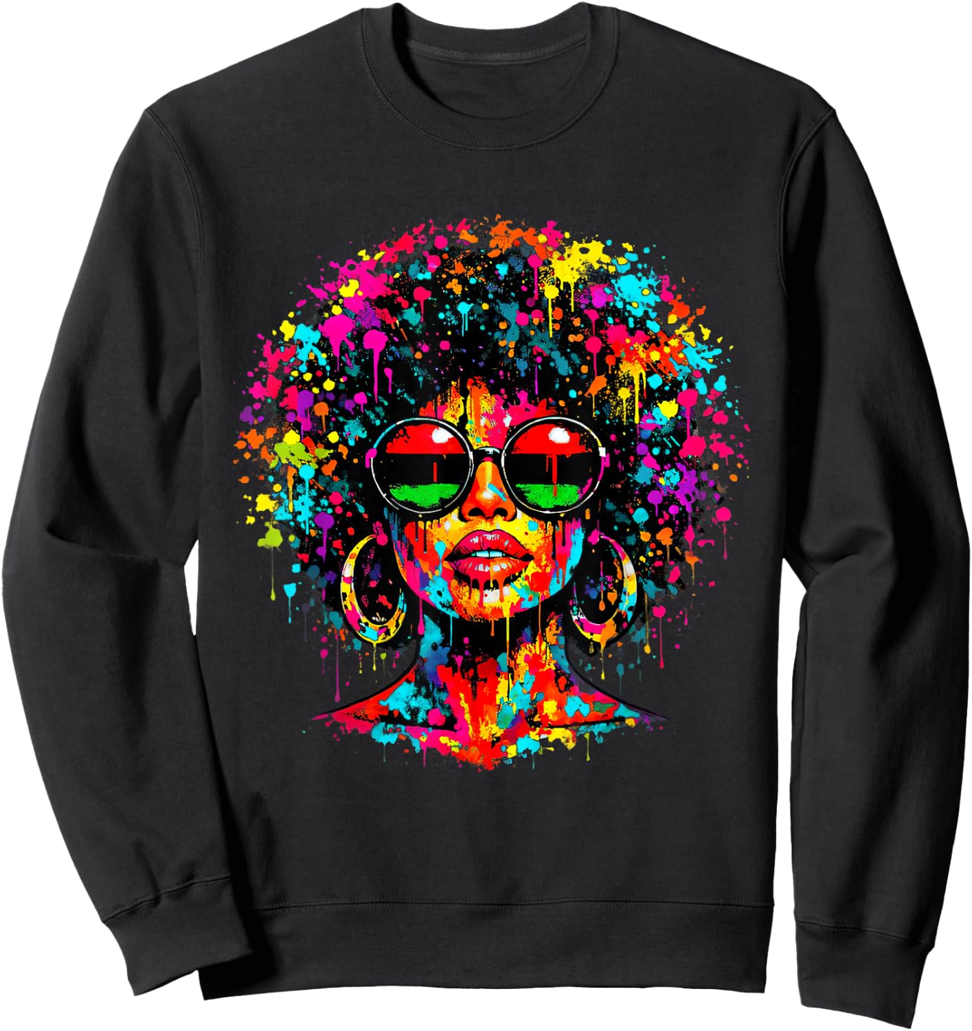 Juneteenth Black Queen Afro African Melanin Dripping Sweatshirt - Sweatshirt | Black
