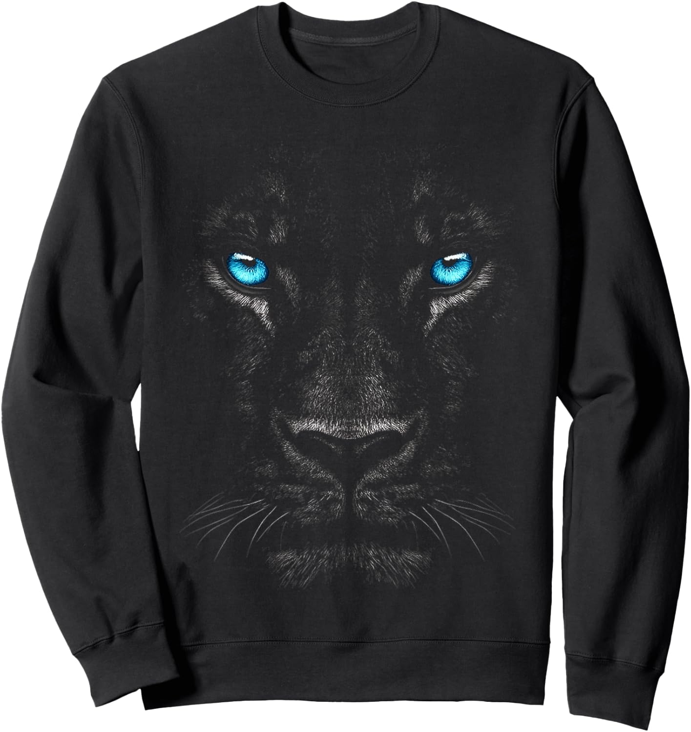 Lion Animal Graphic Blue Eyes Art Lion , black Sweatshirt - Sweatshirt | Black