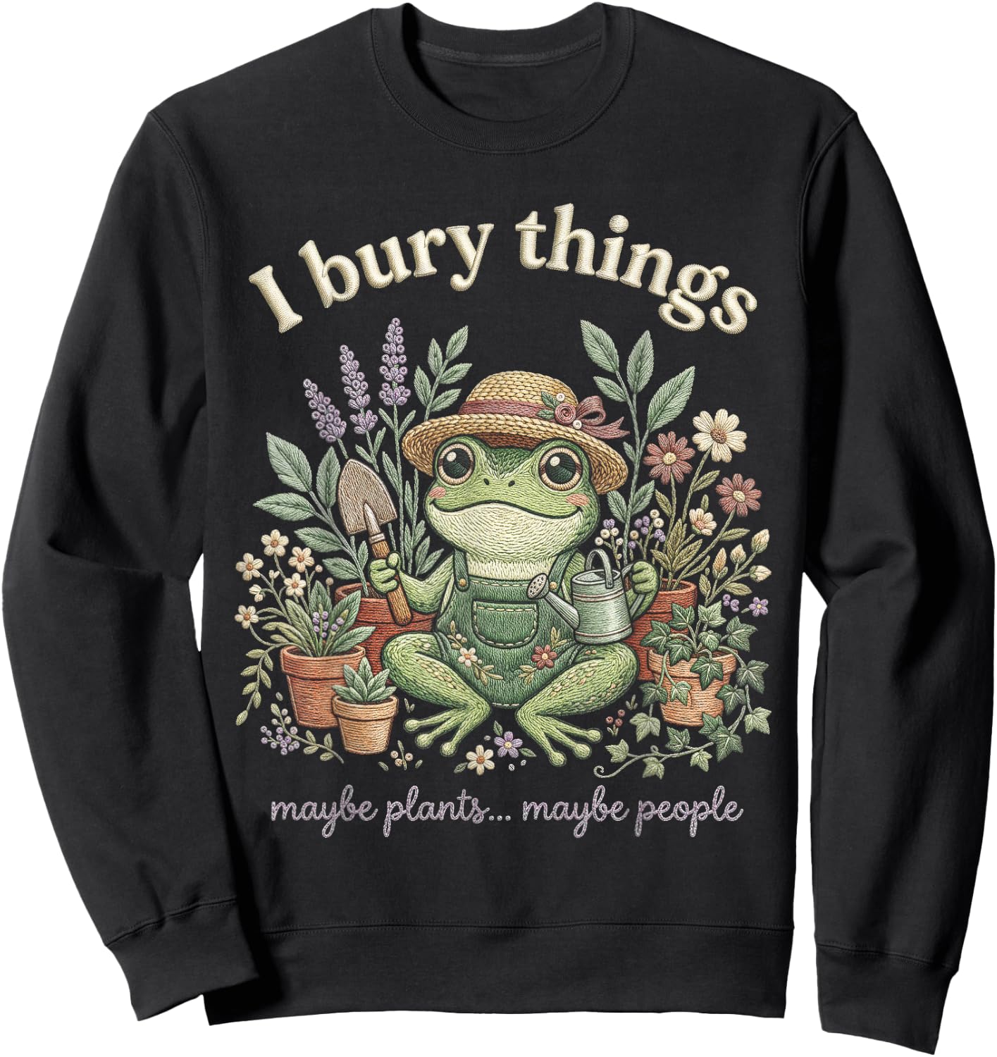 Jardinier Grenouille Botanique Sarcasme Sweatshirt - Sweatshirt | Black