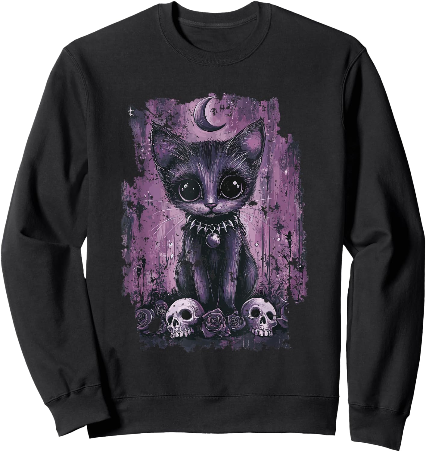 Sweet Gothic Cat , Black, S Sweatshirt - Sweatshirt | Black
