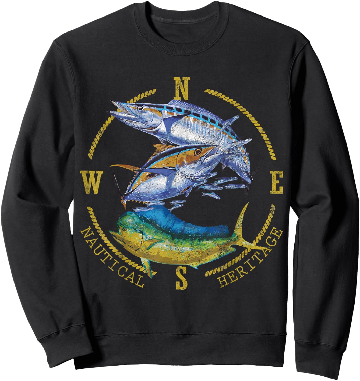Fish Mahi Mahi Tuna Kingfish Nautical Heritage Fishing Gift Sweatshirt - Sweatshirt | Black