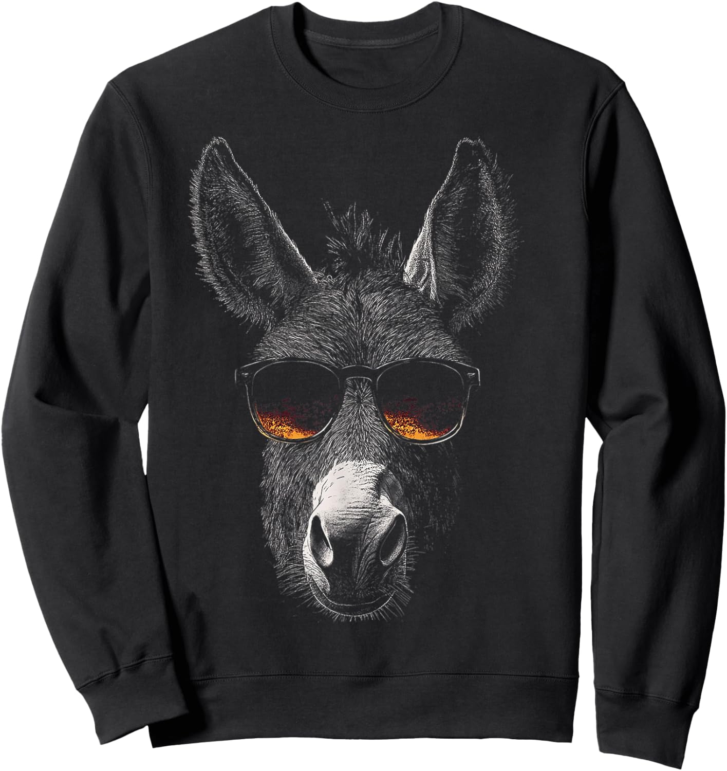 Donkey Animal Sunglasses Art Donkey , black Sweatshirt - Sweatshirt | Black