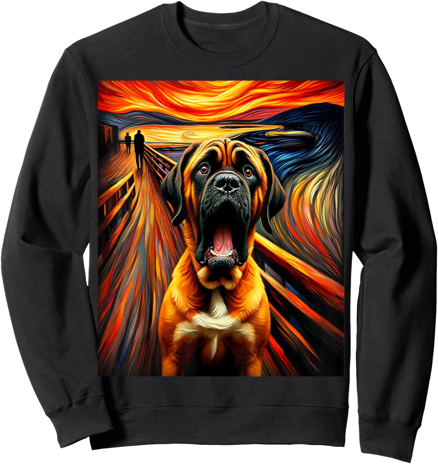 Expressionist Artsy Mastiff Dog | Artistic Mastiff Sweatshirt - Sweatshirt | Black