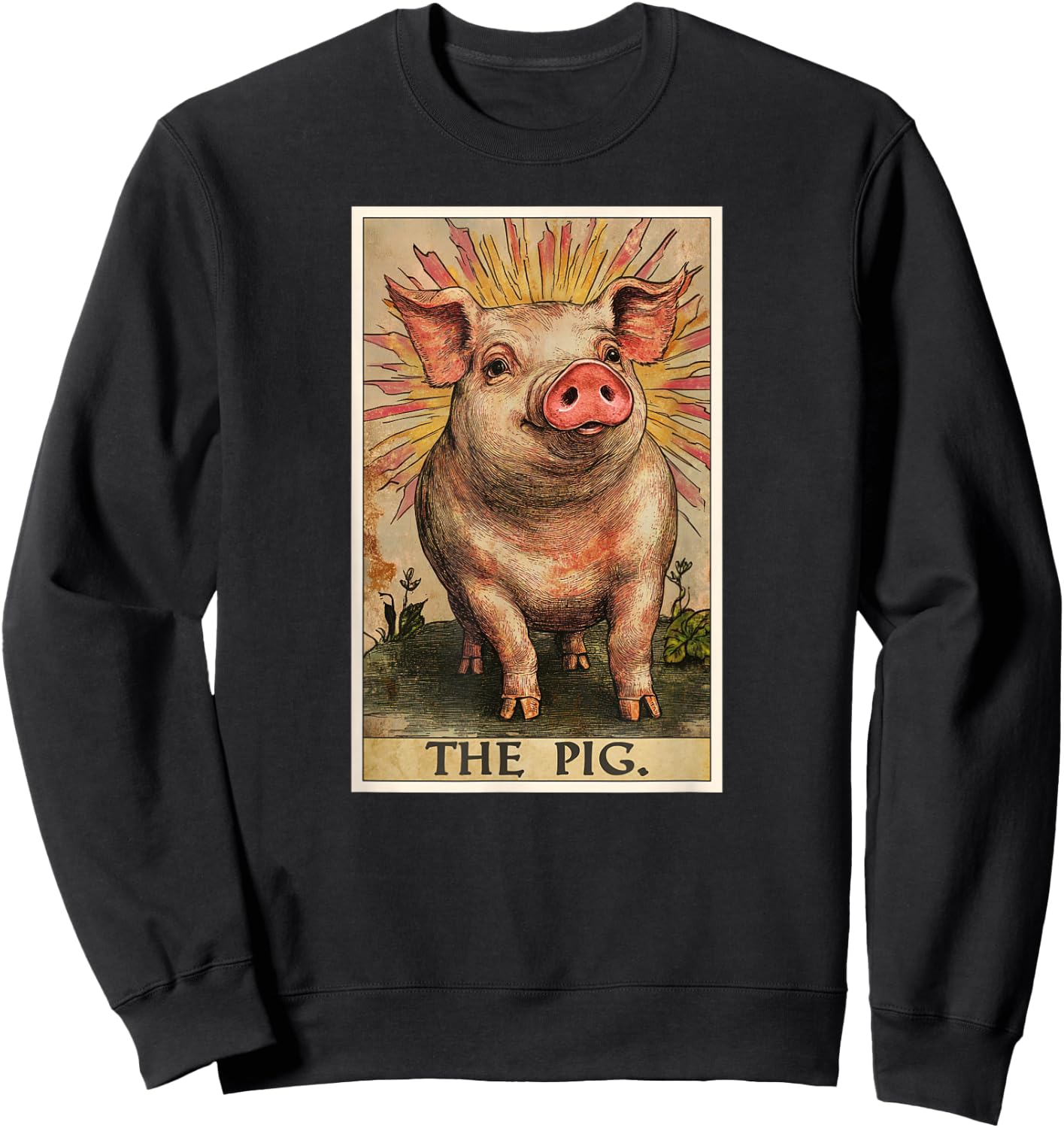 Pig Tarot Card Pigs Pig Sweatshirt - Sweatshirt | Black