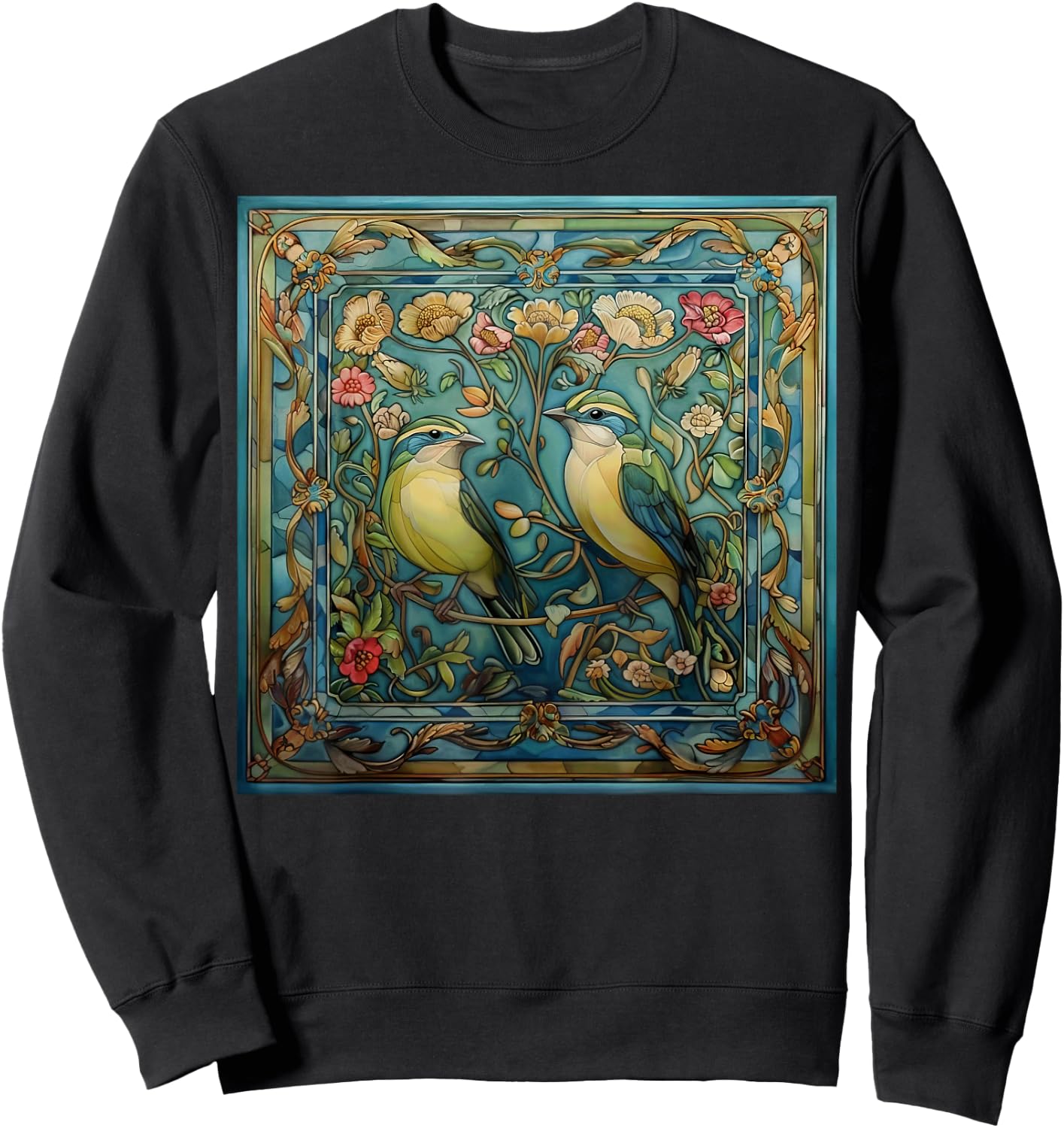Romantische Vögel im Jugendstil Sweatshirt - Sweatshirt | Black