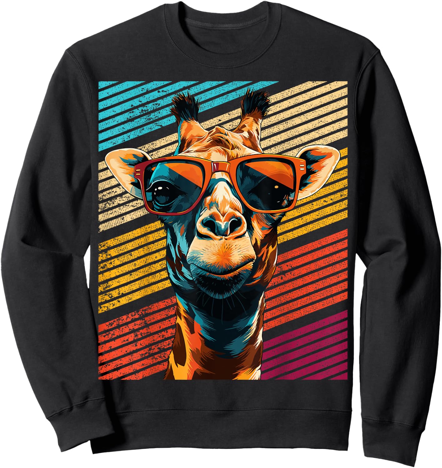 Retro Giraffe Sonnenbrille Sweatshirt - Sweatshirt | Black